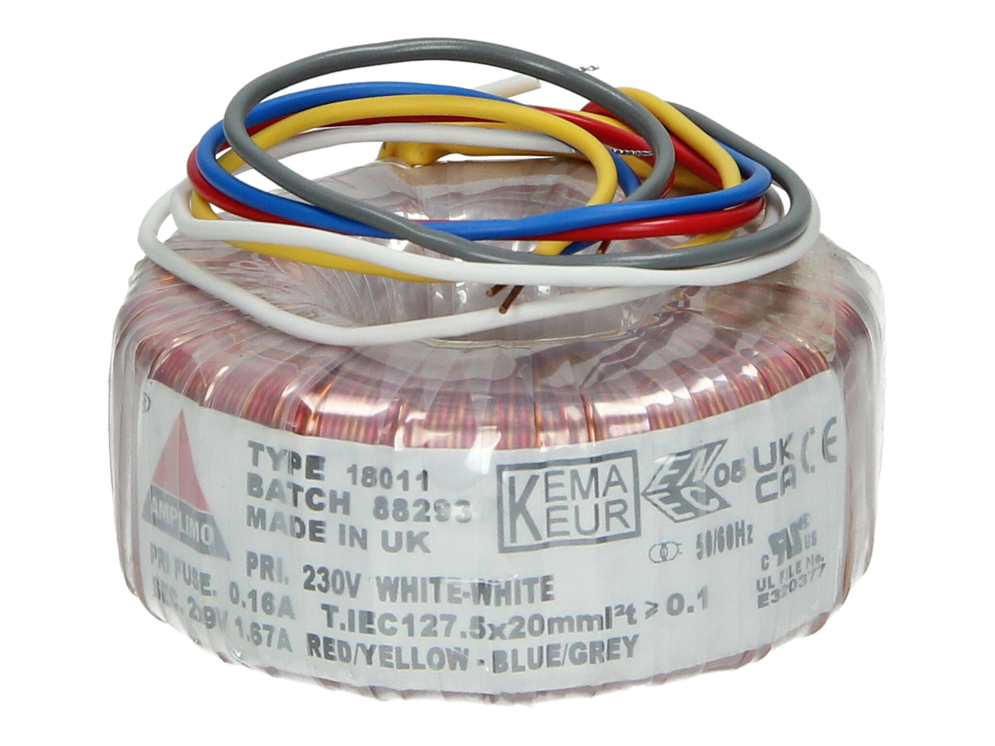 Amplimo 08011 ringkerntrafo 230V naar 2x 9V 30VA