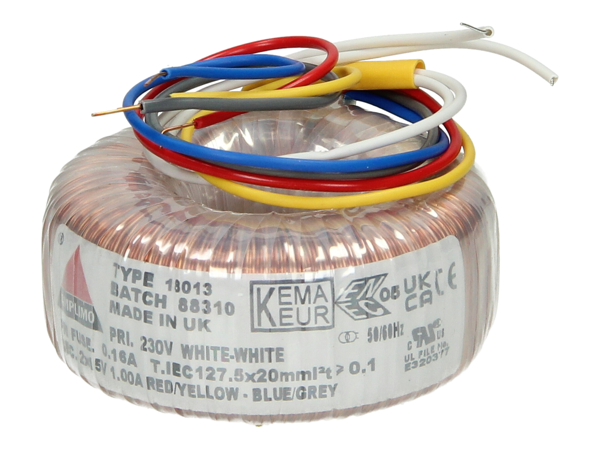 Amplimo 18013 ringkerntrafo 230V naar 2x 15V 30VA