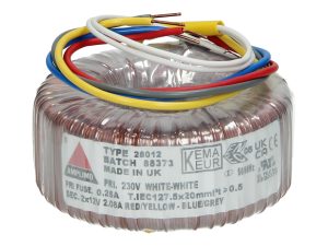 Amplimo 28012 ringkerntrafo 230V naar 2x 12V 50VA