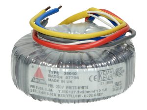 Amplimo 38010 ringkerntrafo 230V naar 2x 6V 80VA