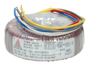 Amplimo 38016 ringkerntrafo 230V naar 2x 25V 80VA