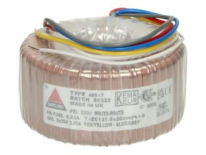Amplimo 48017 ringkerntrafo 230V naar 2x 30V 120VA