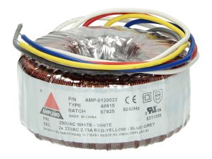 Amplimo 48615 ringkerntrafo 230V naar 2x 22V 120VA