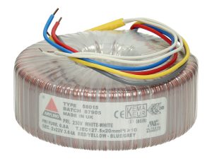 Amplimo 58015 ringkerntrafo 230V naar 2x 22V 160VA