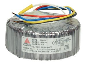 Amplimo 68014 ringkerntrafo 230V naar 2x 18V 225VA