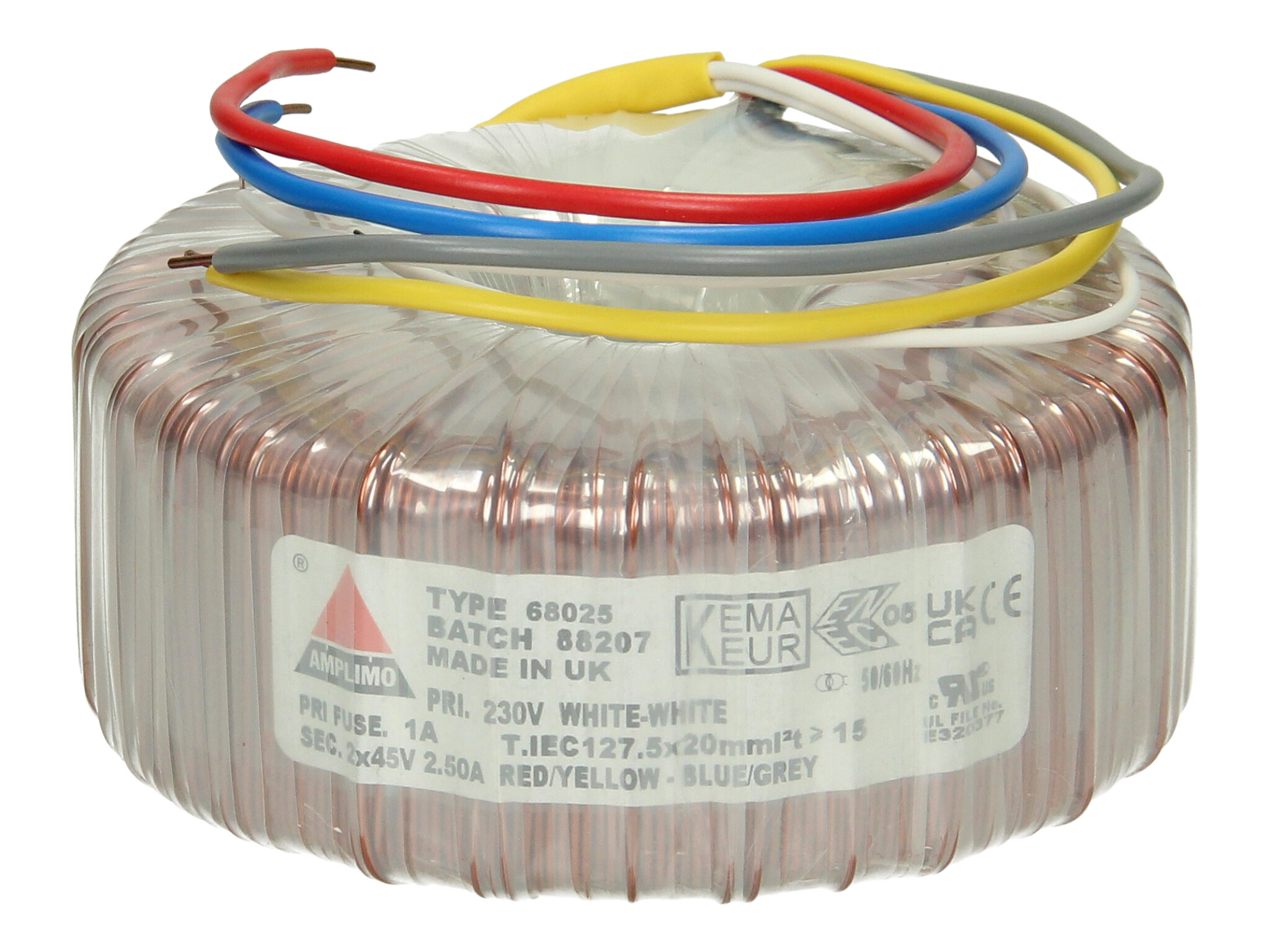 Amplimo 68025 ringkerntrafo 2x 45V 225VA