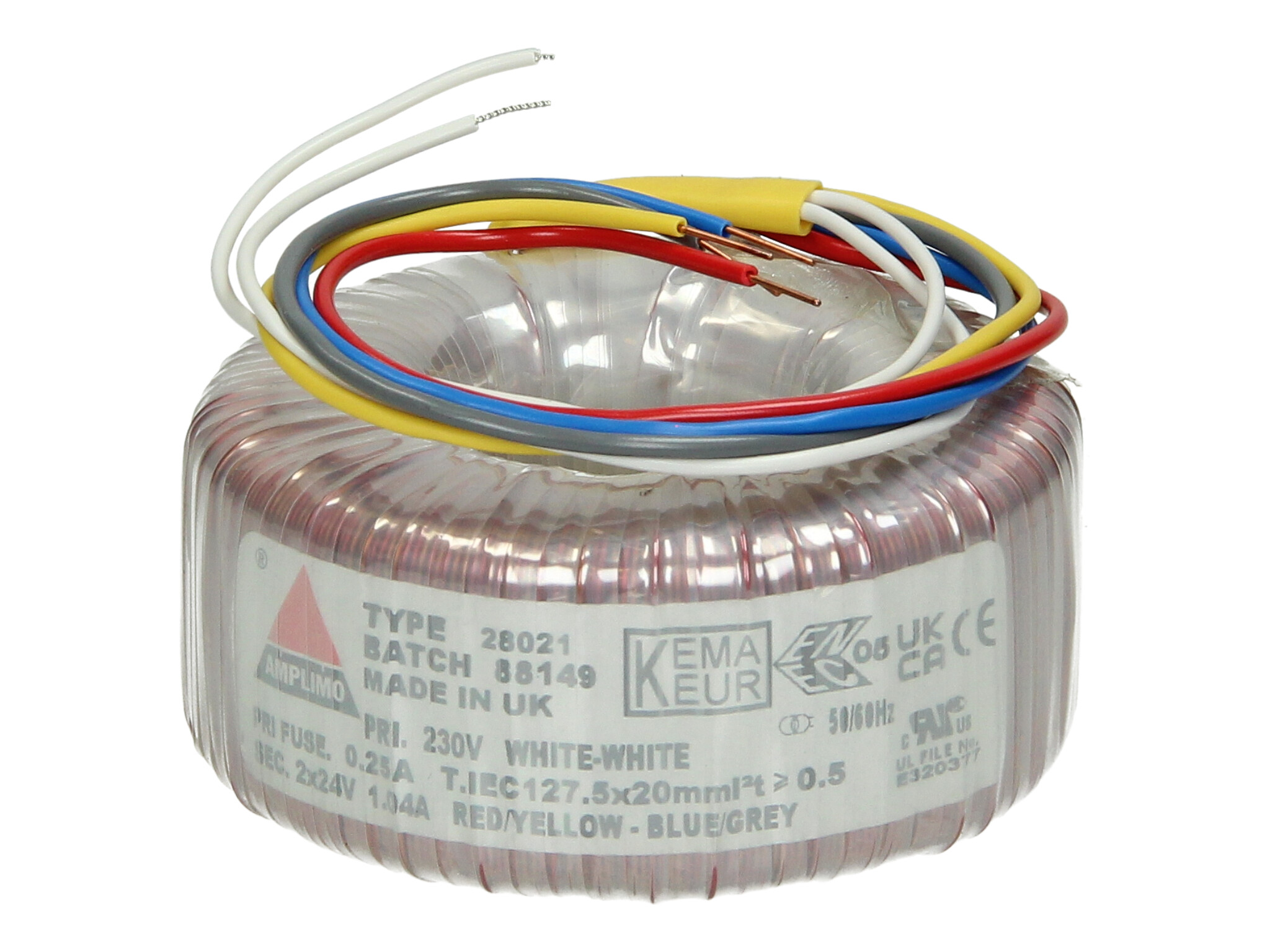 Amplimo 28021 ringkerntrafo 230V naar 2x 24V 50A