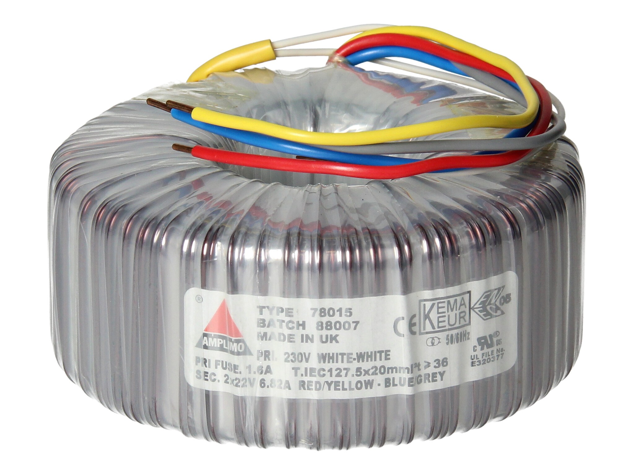 Amplimo 78015 ringkerntrafo 230V naar 2x 22V 300VA