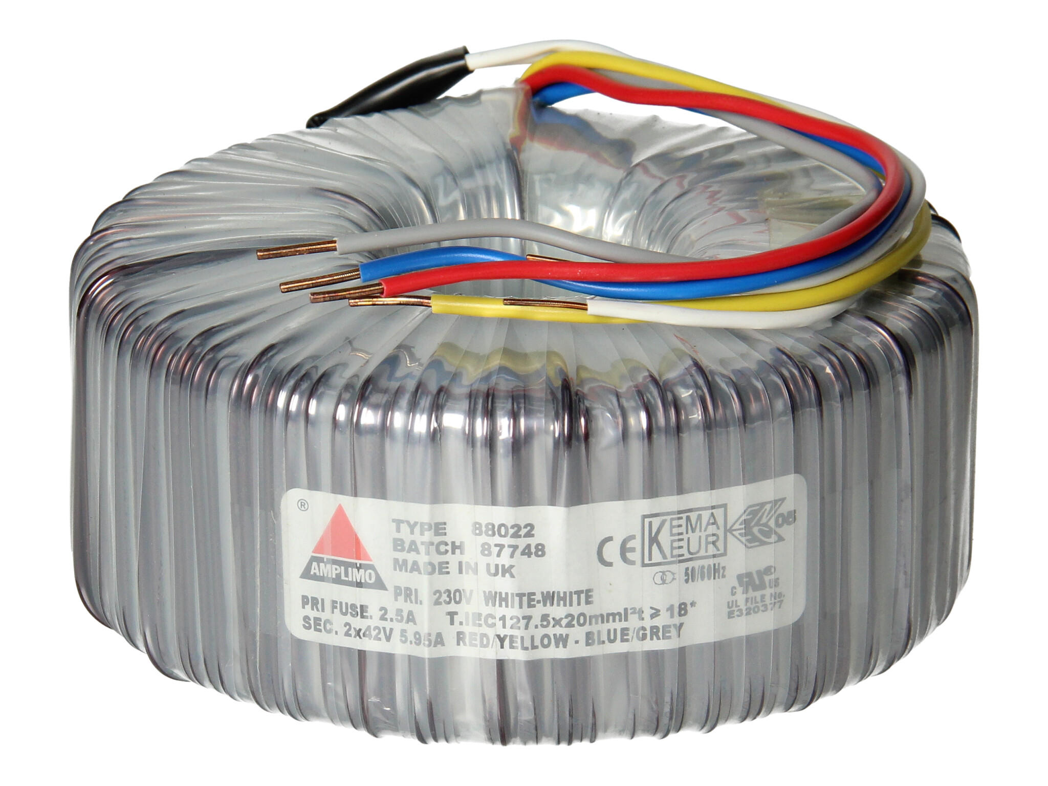 Amplimo 88022 ringkerntrafo 230V naar 2x 42V 500VA