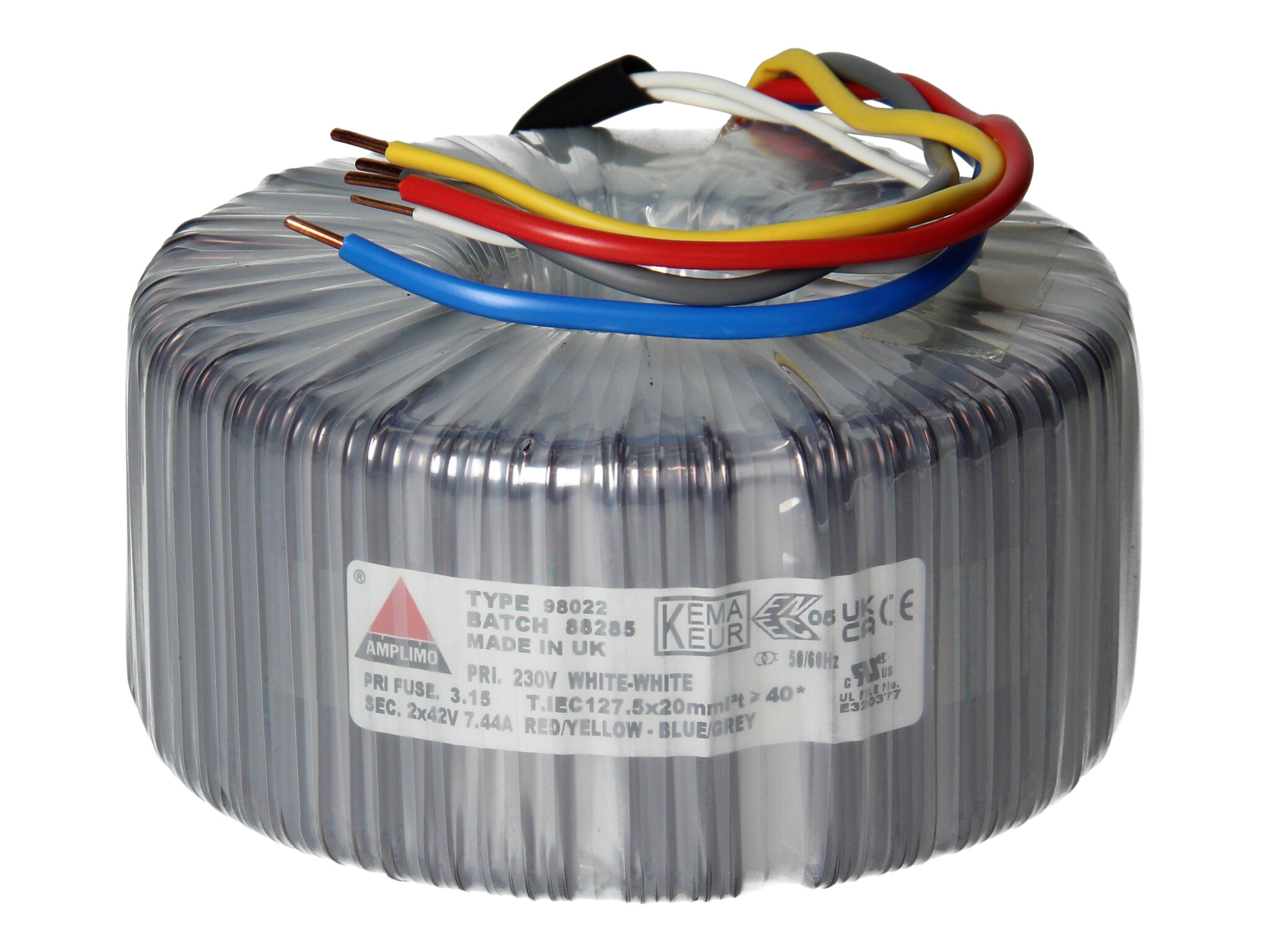 Amplimo 98022 ringkerntrafo 230V naar 2x 42V 625VA