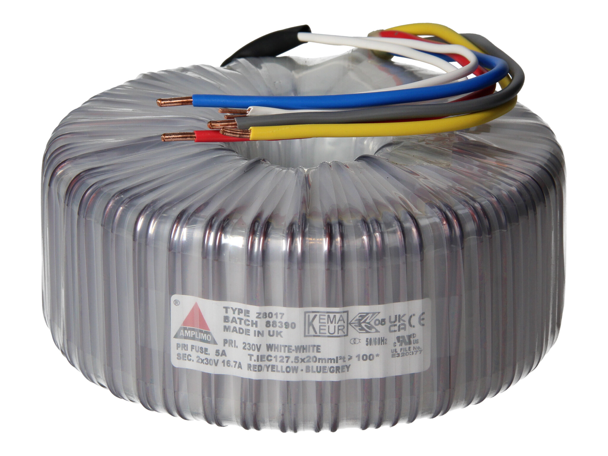 Amplimo Z8017 ringkerntrafo 230V naar 2x 30V 1000VA