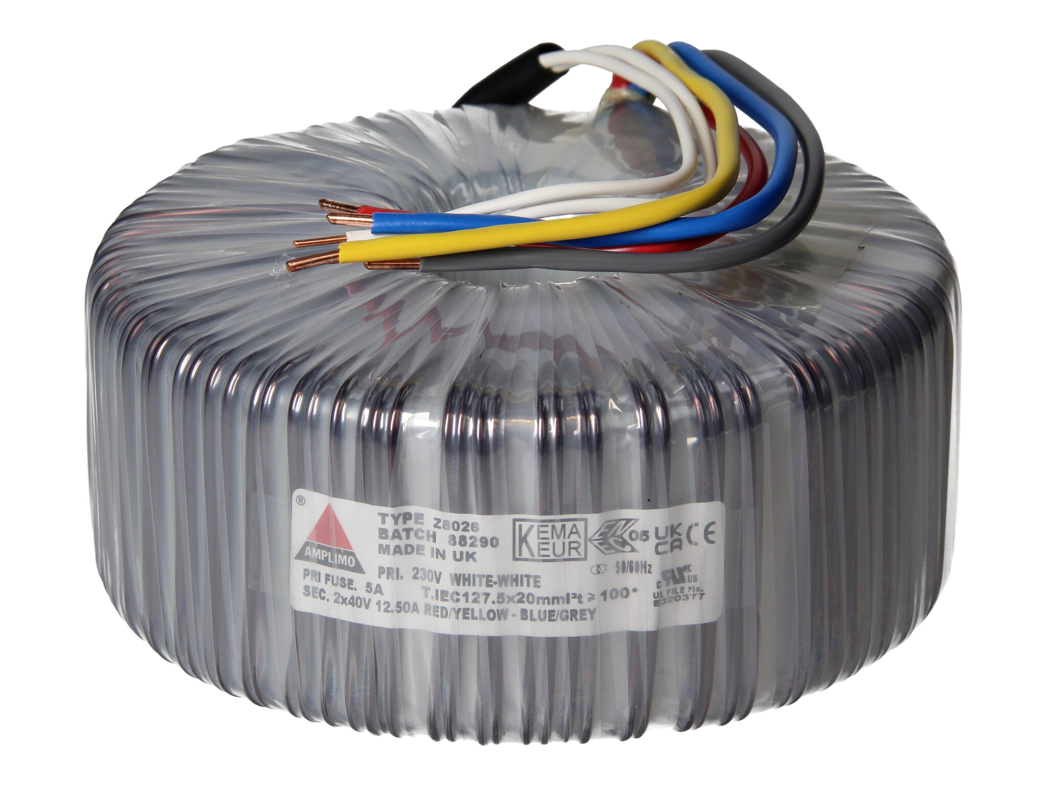 Amplimo Z8026 ringkerntrafo 230V naar 2x 40V 1000VA