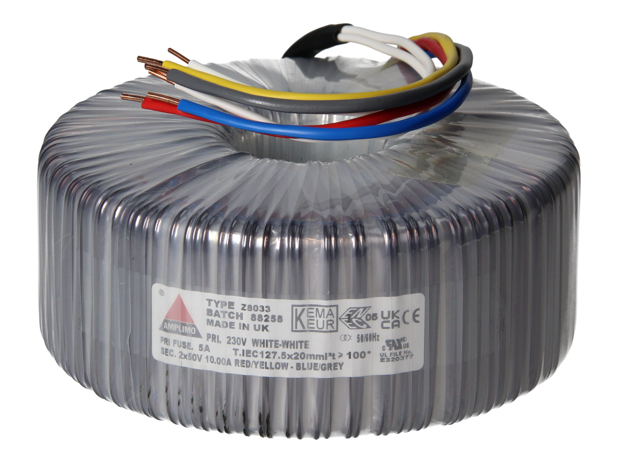 Amplimo Z8033 ringkerntrafo 230V naar 2x 50V 1000VA