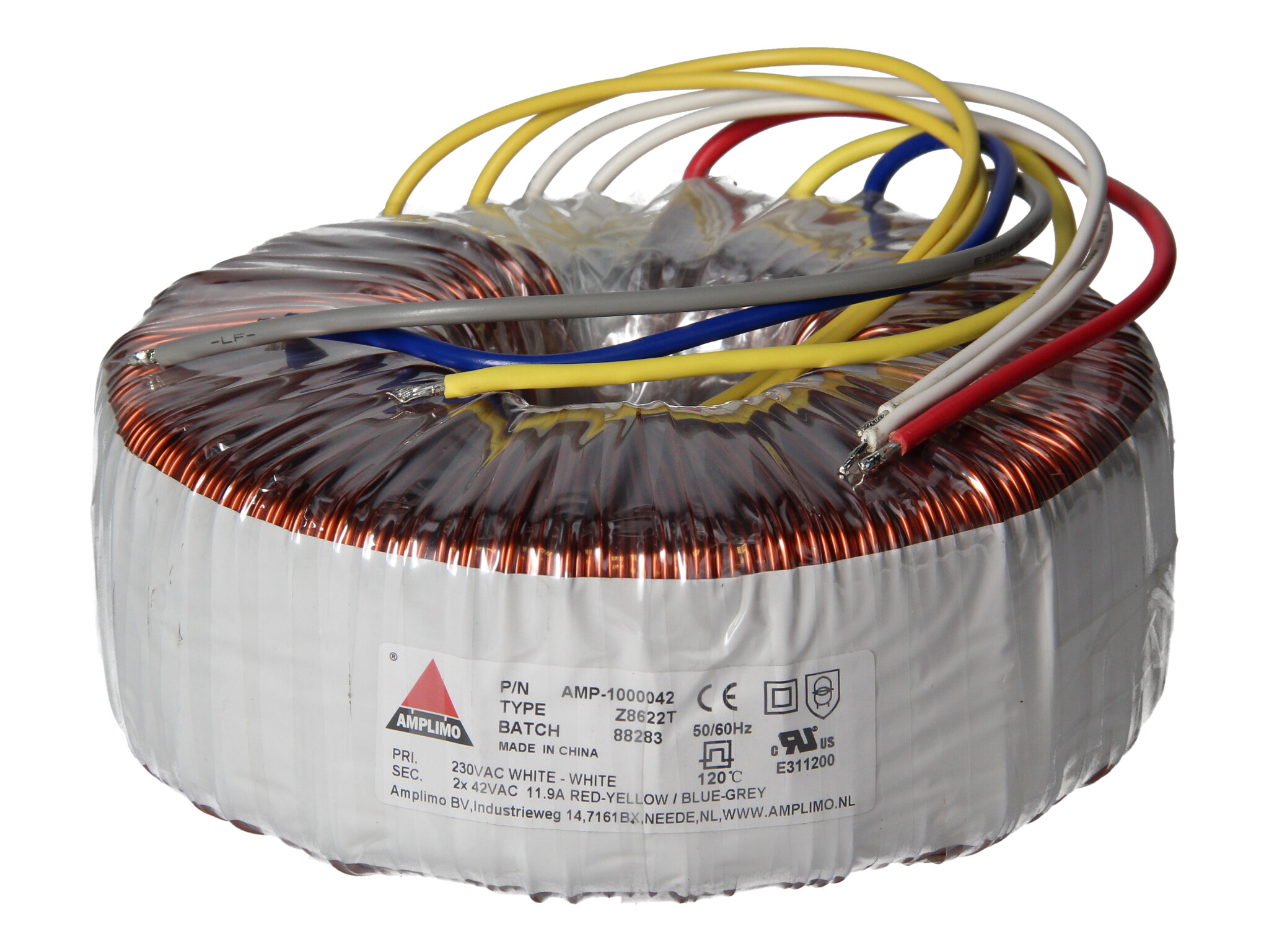 Amplimo Z8622T ringkerntrafo 230V naar 2x 42V 1000VA