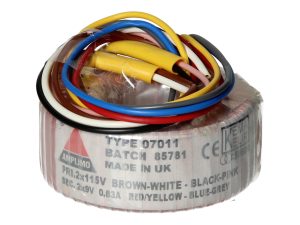 Amplimo 07011 ringkerntrafo 2 x 115V naar 2x 9V 15VA