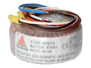 Amplimo 07012 ringkerntrafo 2 x 115V naar 2x 12V 15VA