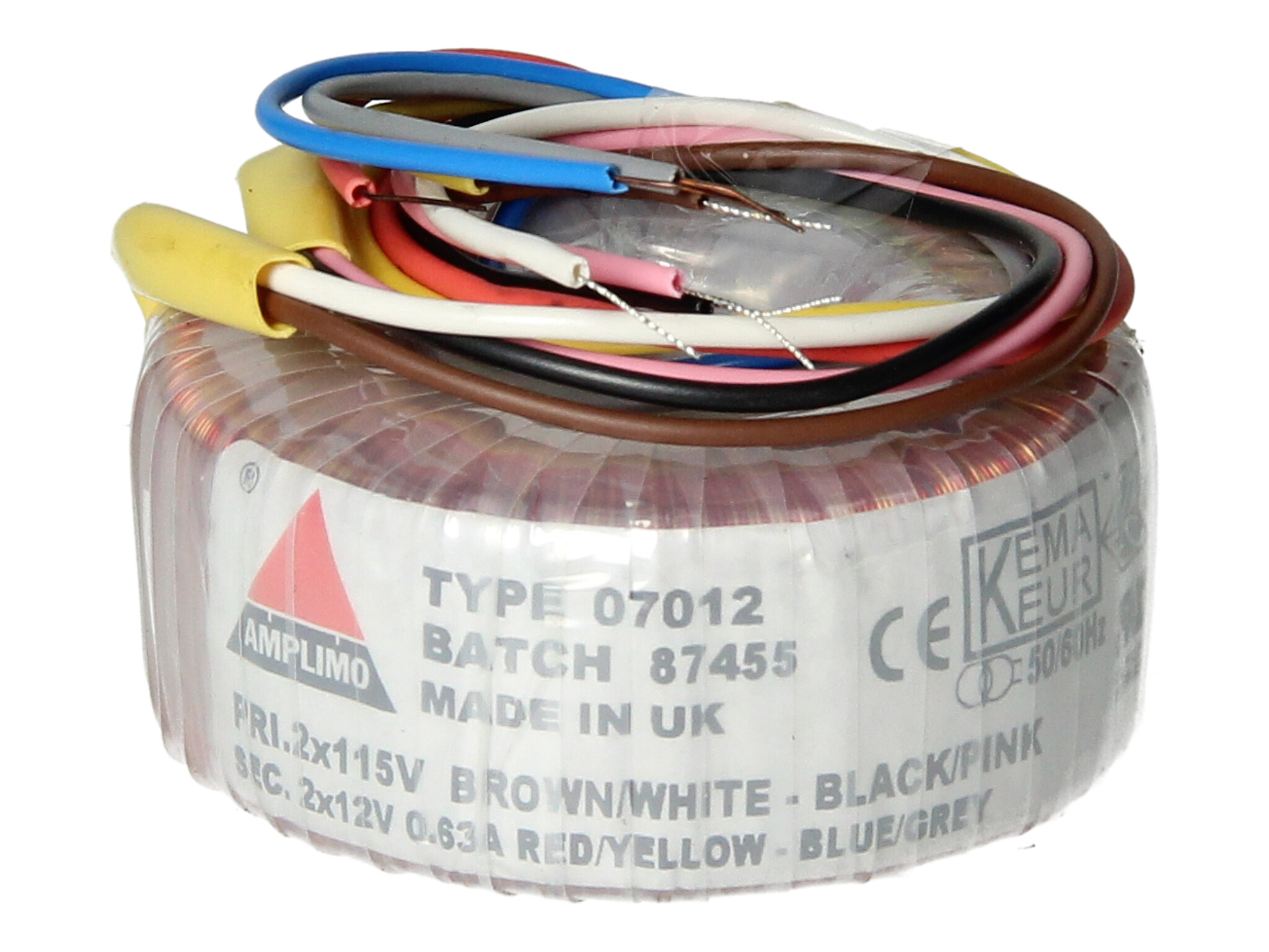 Amplimo 07012 ringkerntrafo 2 x 115V naar 2x 12V 15VA