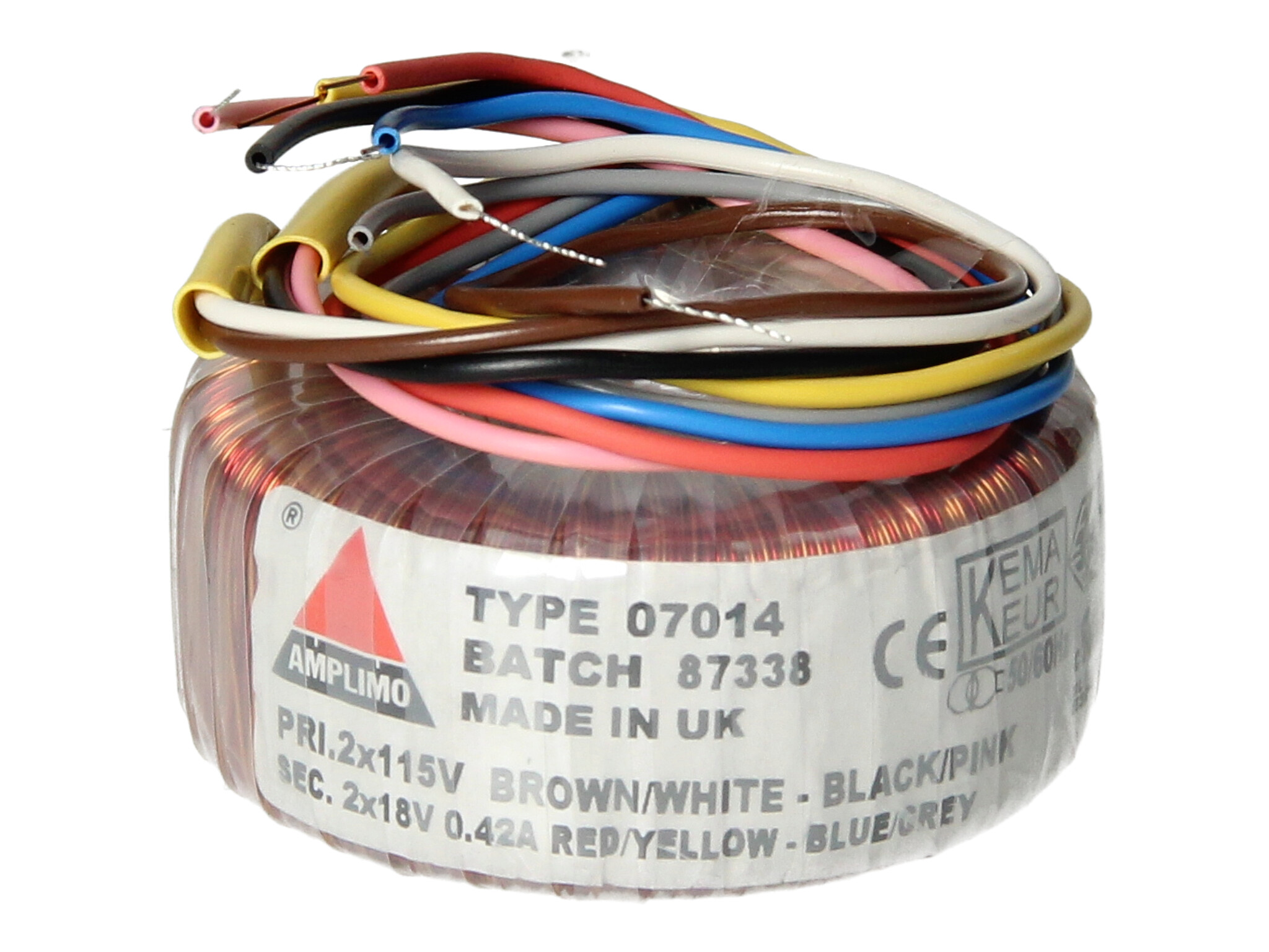 Amplimo 07014 ringkerntrafo 2 x 115V naar 2x 18V 15VA