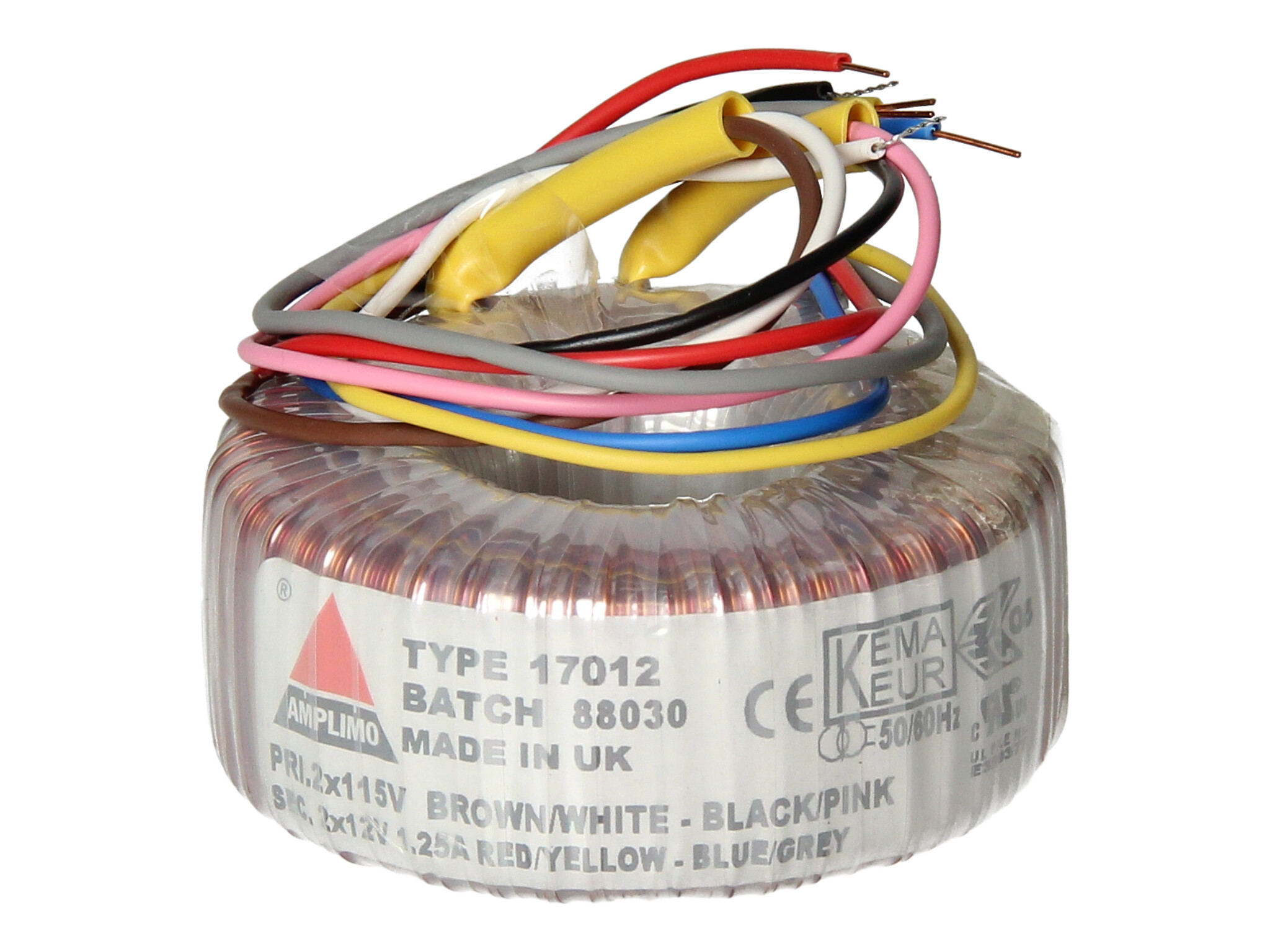 Amplimo 17012 ringkerntrafo 2 x 115V naar 2x 12V 30VA