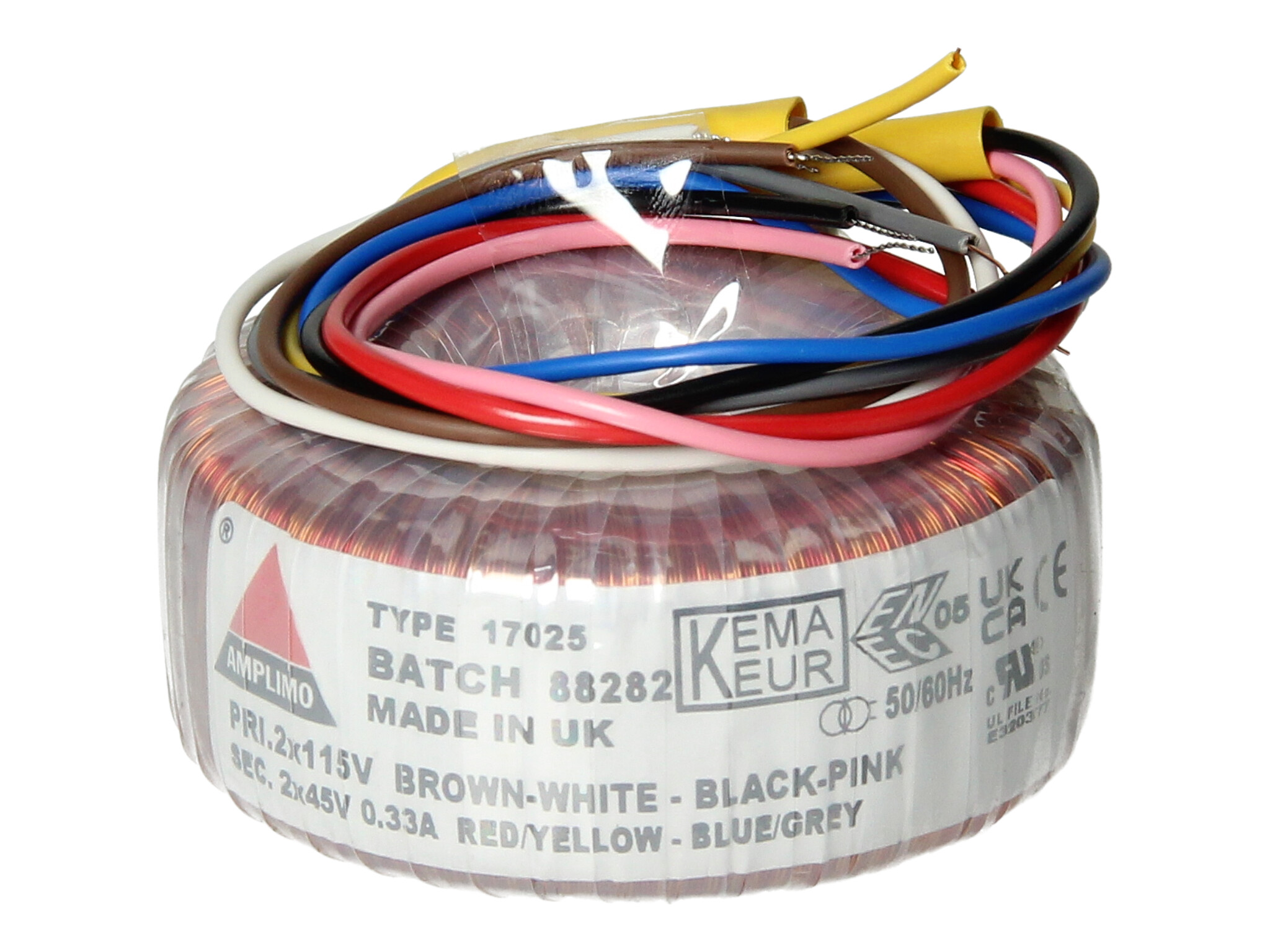 Amplimo 17025 ringkerntrafo 2 x 115V naar 2x 45V 30VA