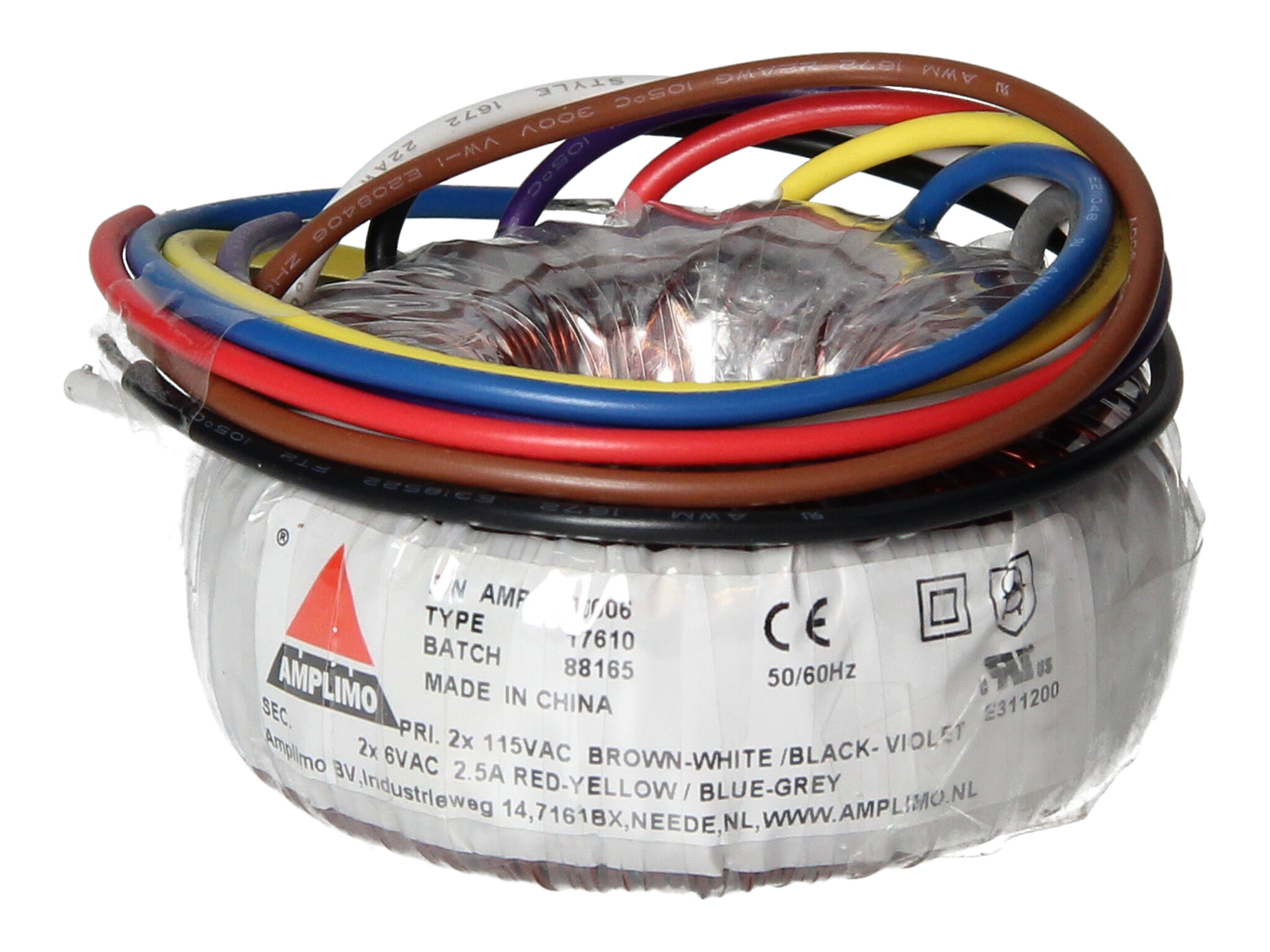 Amplimo 17610 ringkerntrafo 2 x 115V naar 2x 6V 30VA
