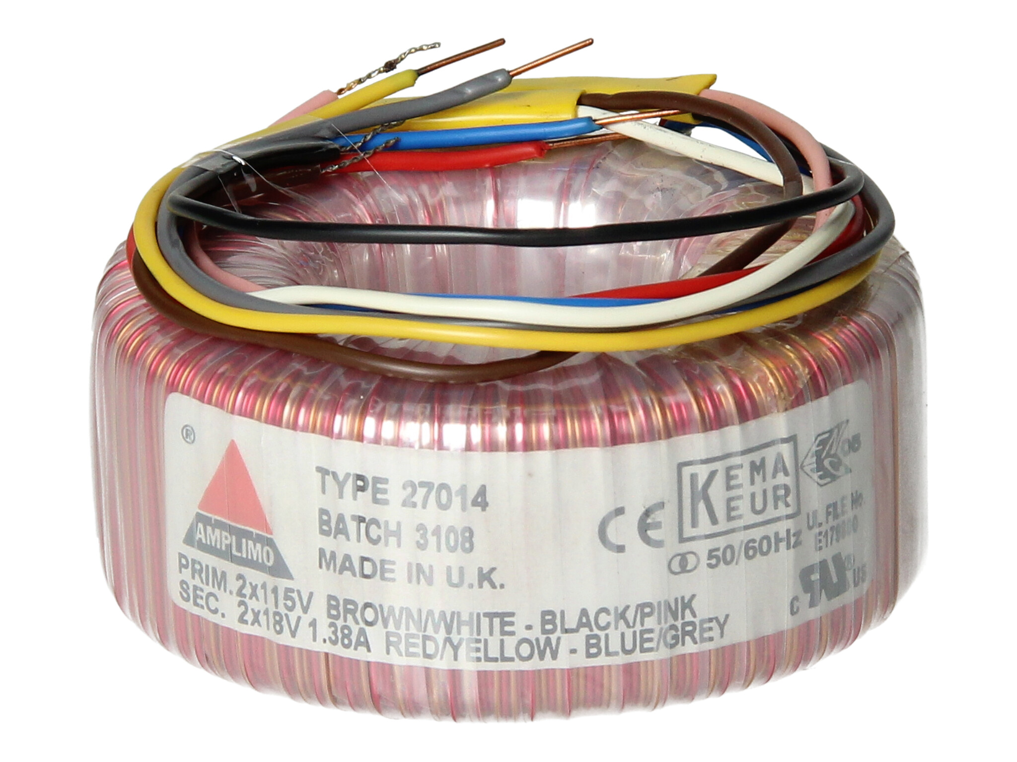 Amplimo 27014 ringkerntrafo 2 x 115V naar 2x 18V 50VA