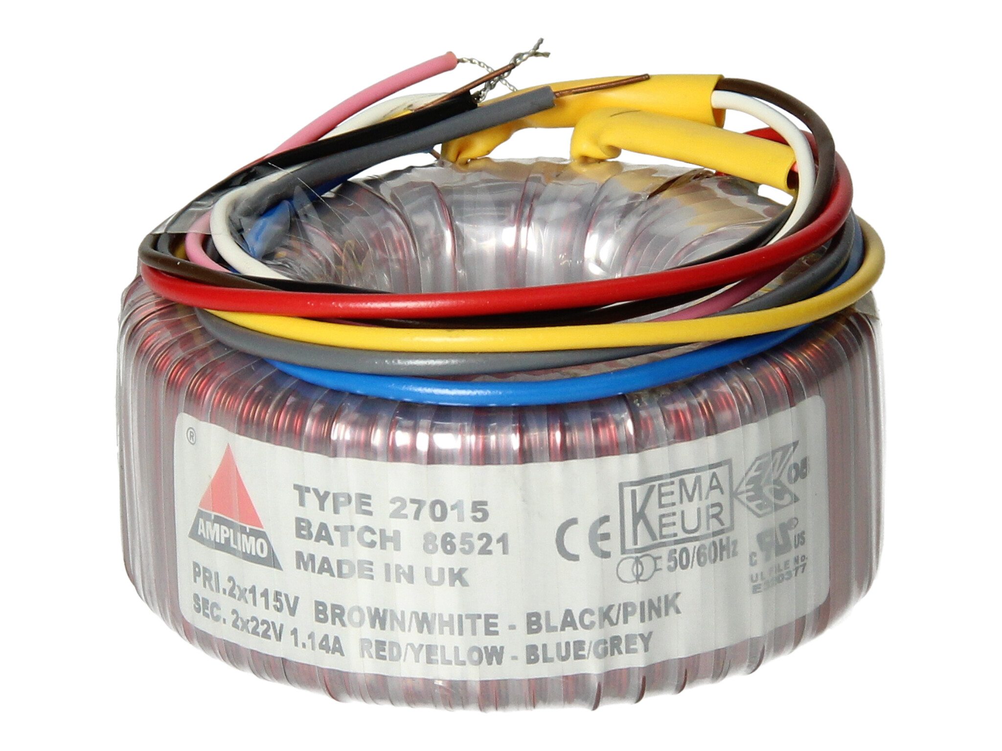 Amplimo 27015 ringkerntrafo 2 x 115V naar 2x 22V 50VA