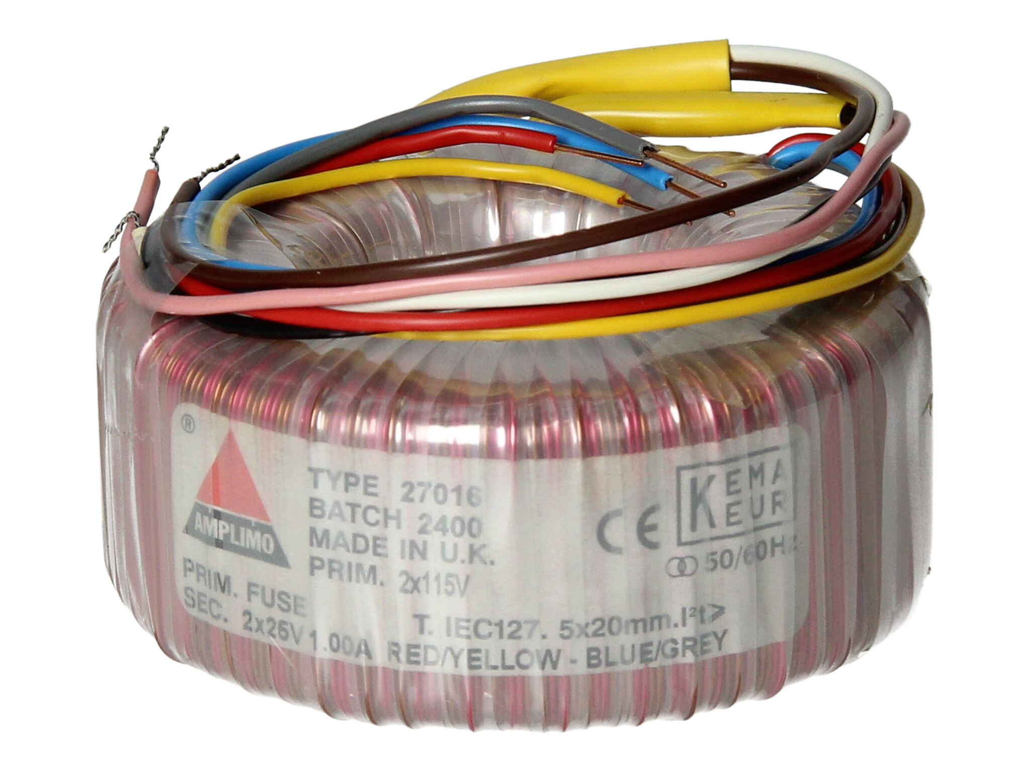 Amplimo 27016 ringkerntrafo 2 x 115V naar 2x 26V 50VA