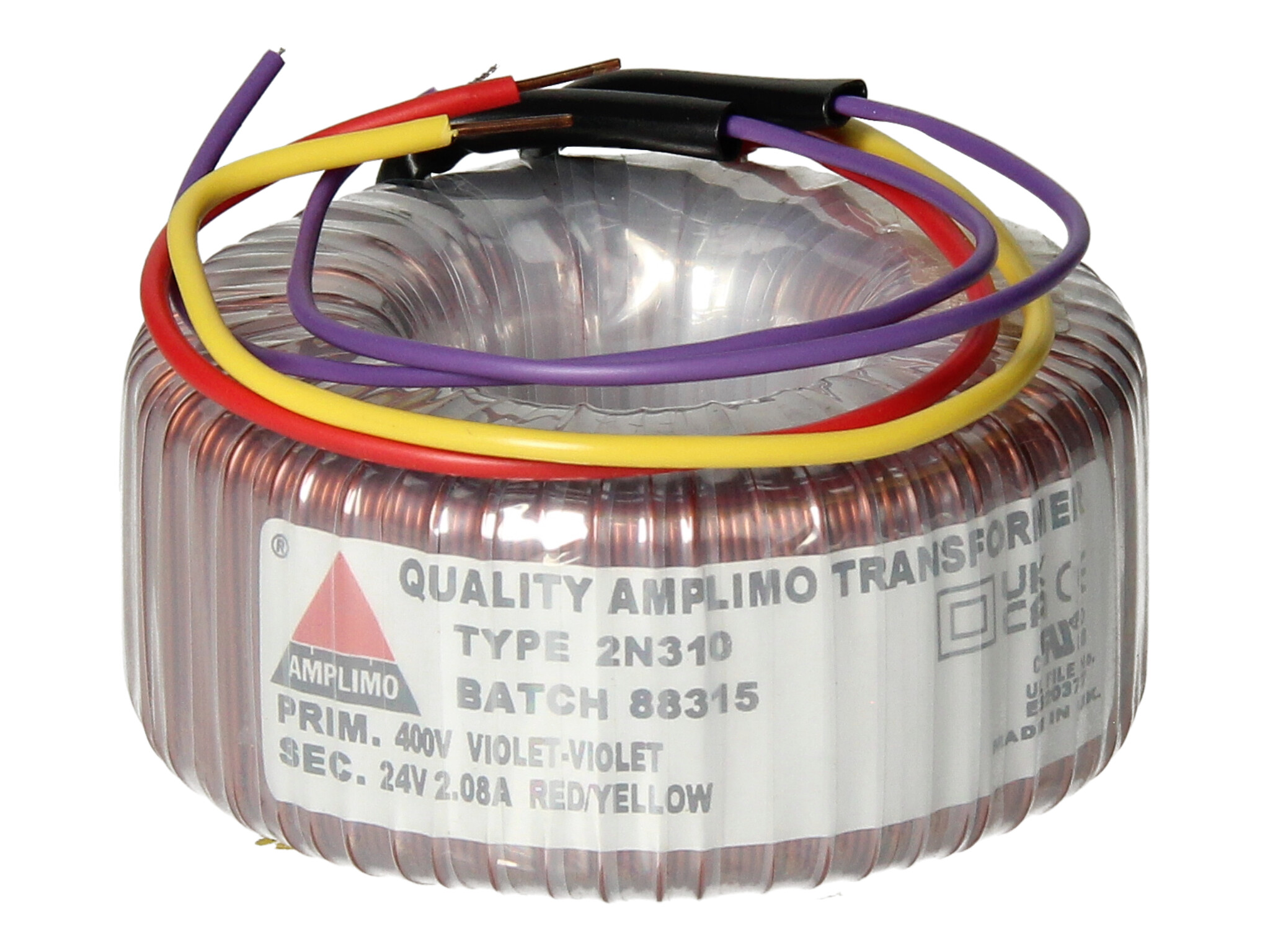 Amplimo 2N310 ringkerntrafo 400V naar 24V 50VA