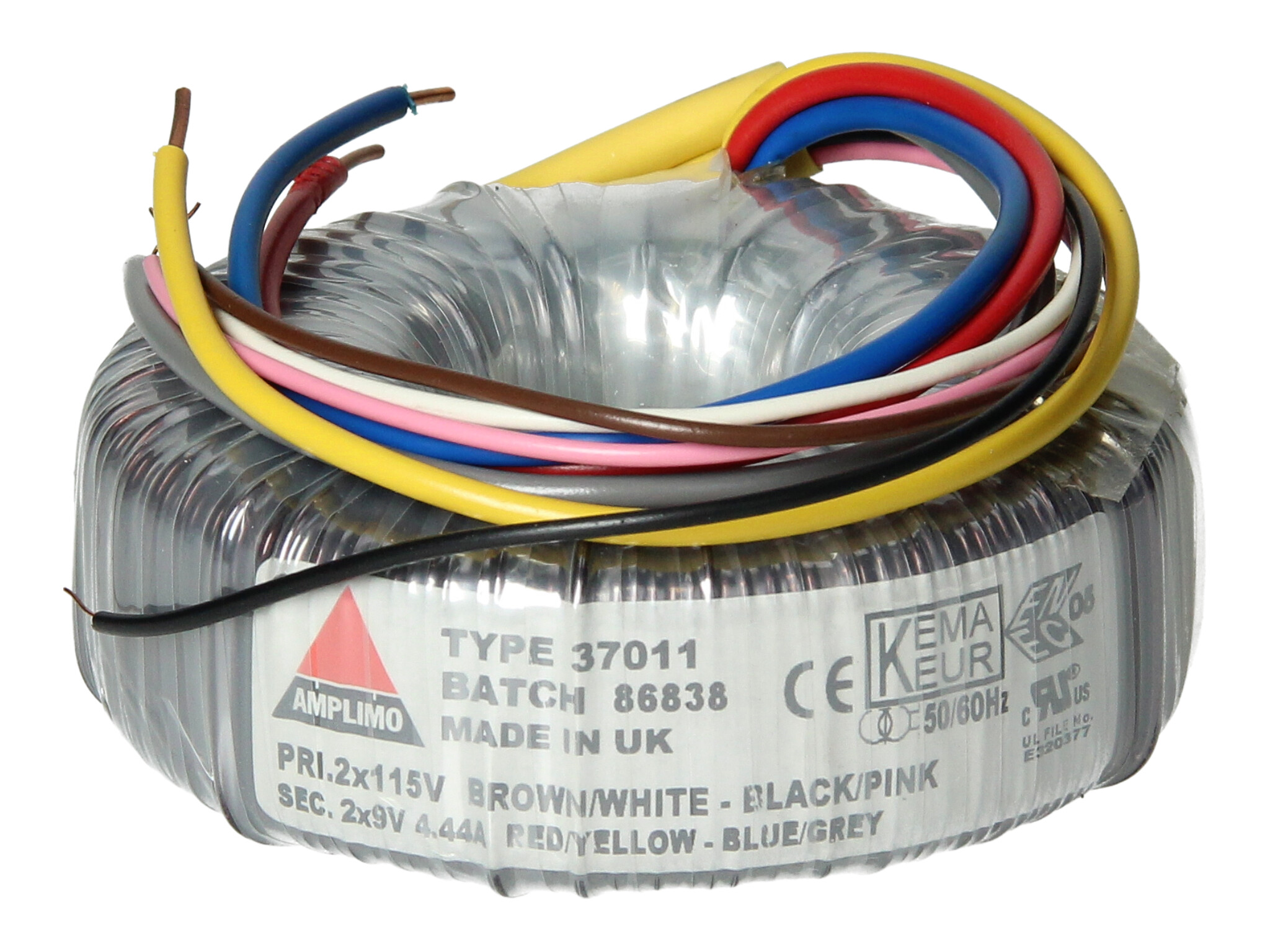 Amplimo 37011 ringkerntrafo 2 x 115V naar 2x 9V 80VA