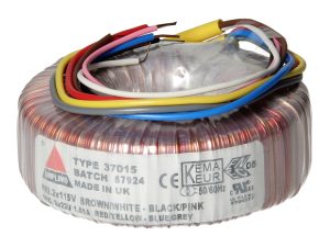 Amplimo 37015 ringkerntrafo 2 x 115V naar 2x 22V 80VA