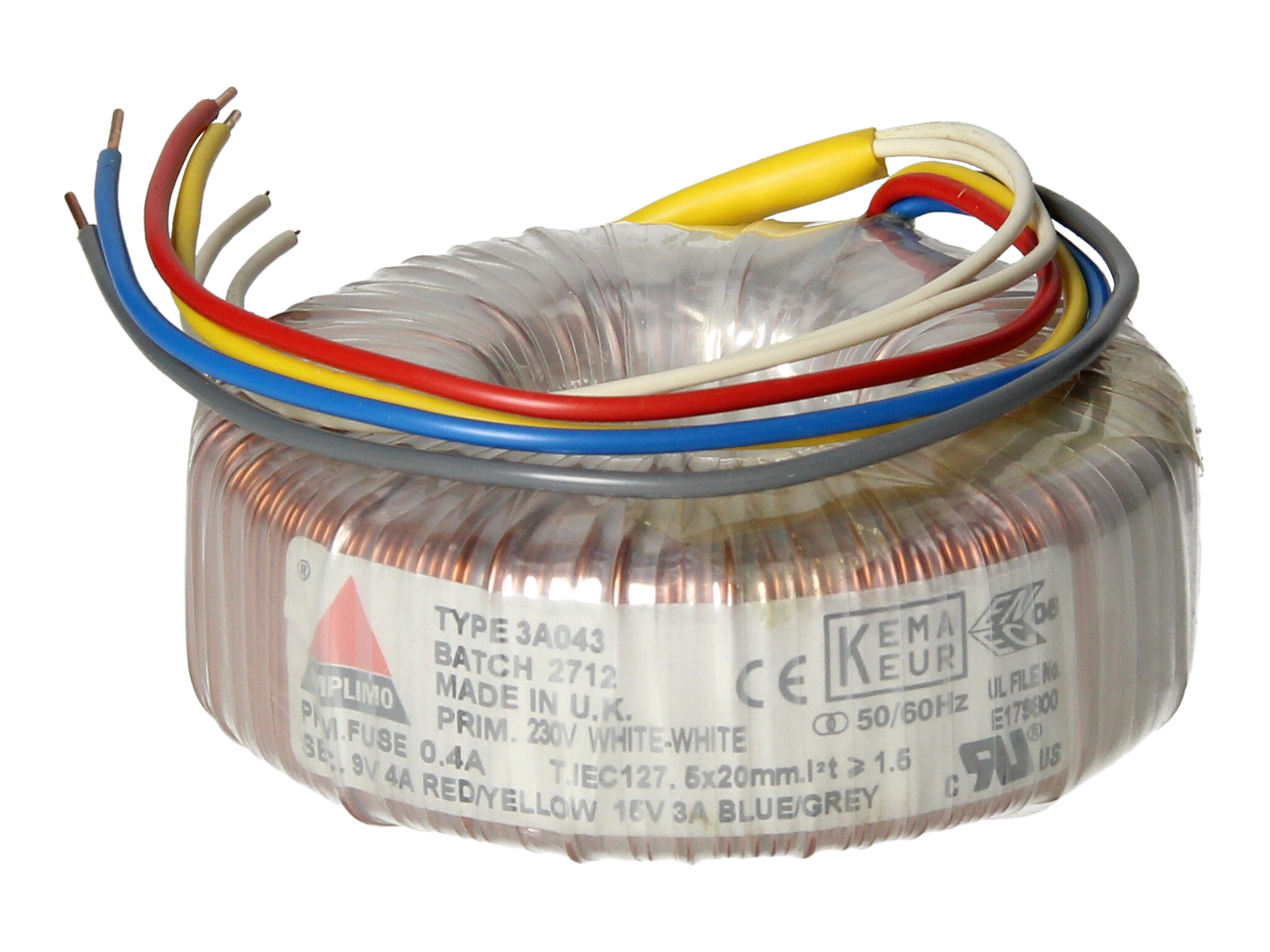 Amplimo 3A043 ringkerntrafo voor microcontroller 80VA
