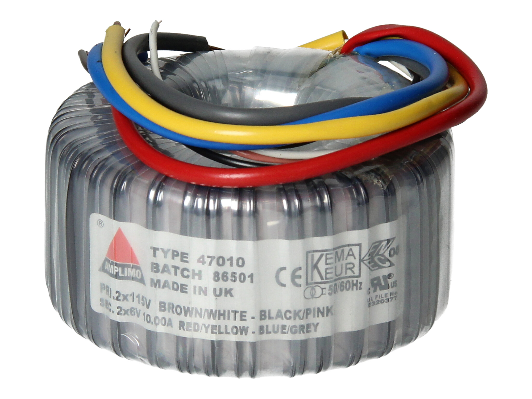 Amplimo 47010 ringkerntrafo 2 x 115V naar 2x 6V 120VA