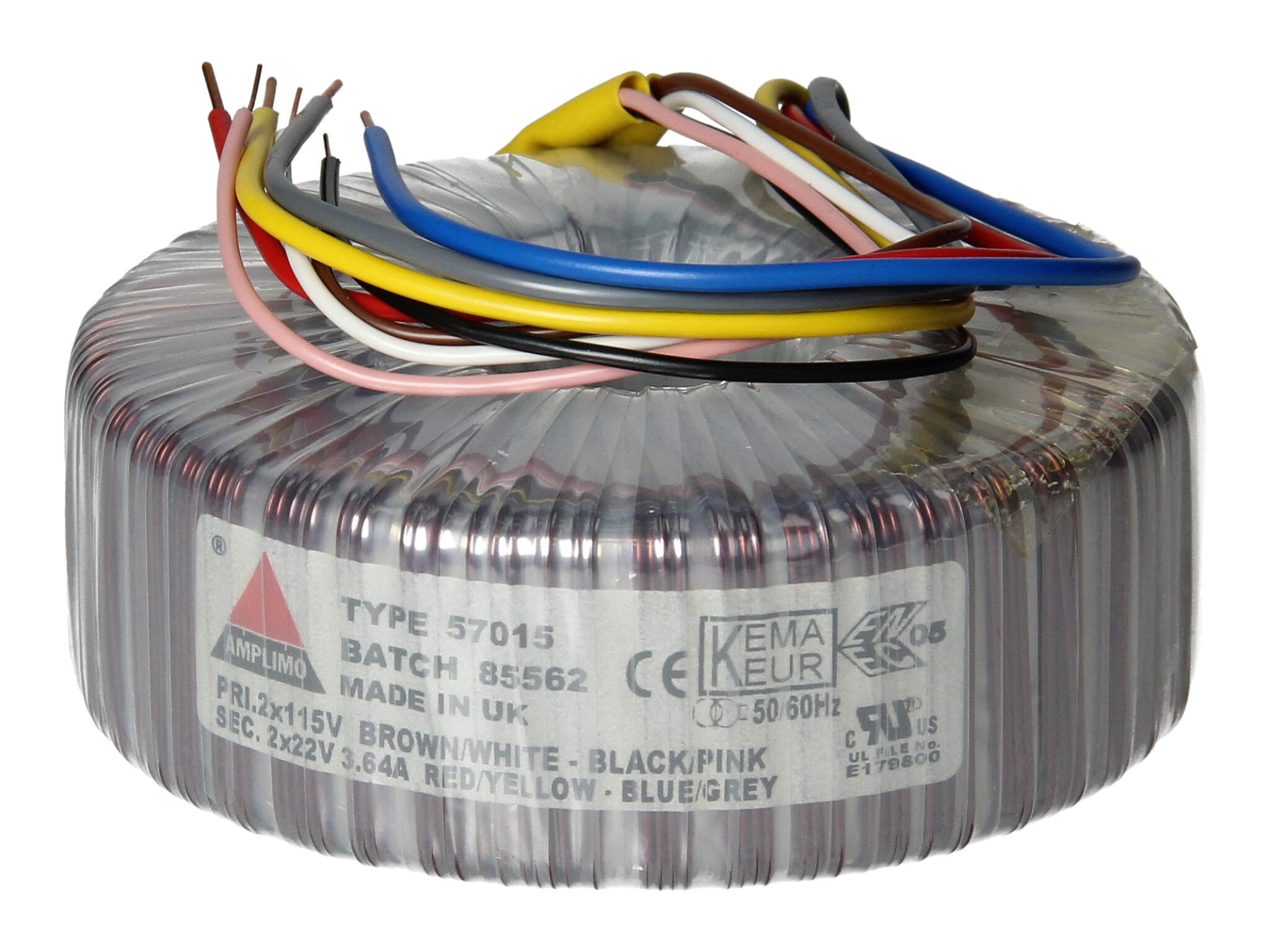 Amplimo 57015 ringkerntrafo 2 x 115V naar 2x 22V 160VA