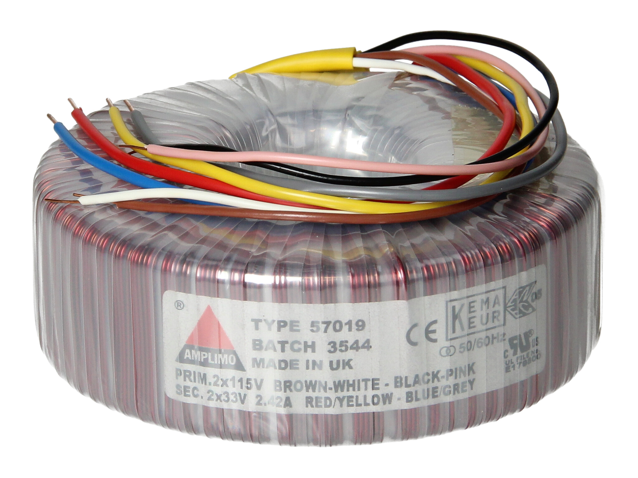 Amplimo 57019 ringkerntrafo 2 x 115V naar 2x 33V 160VA