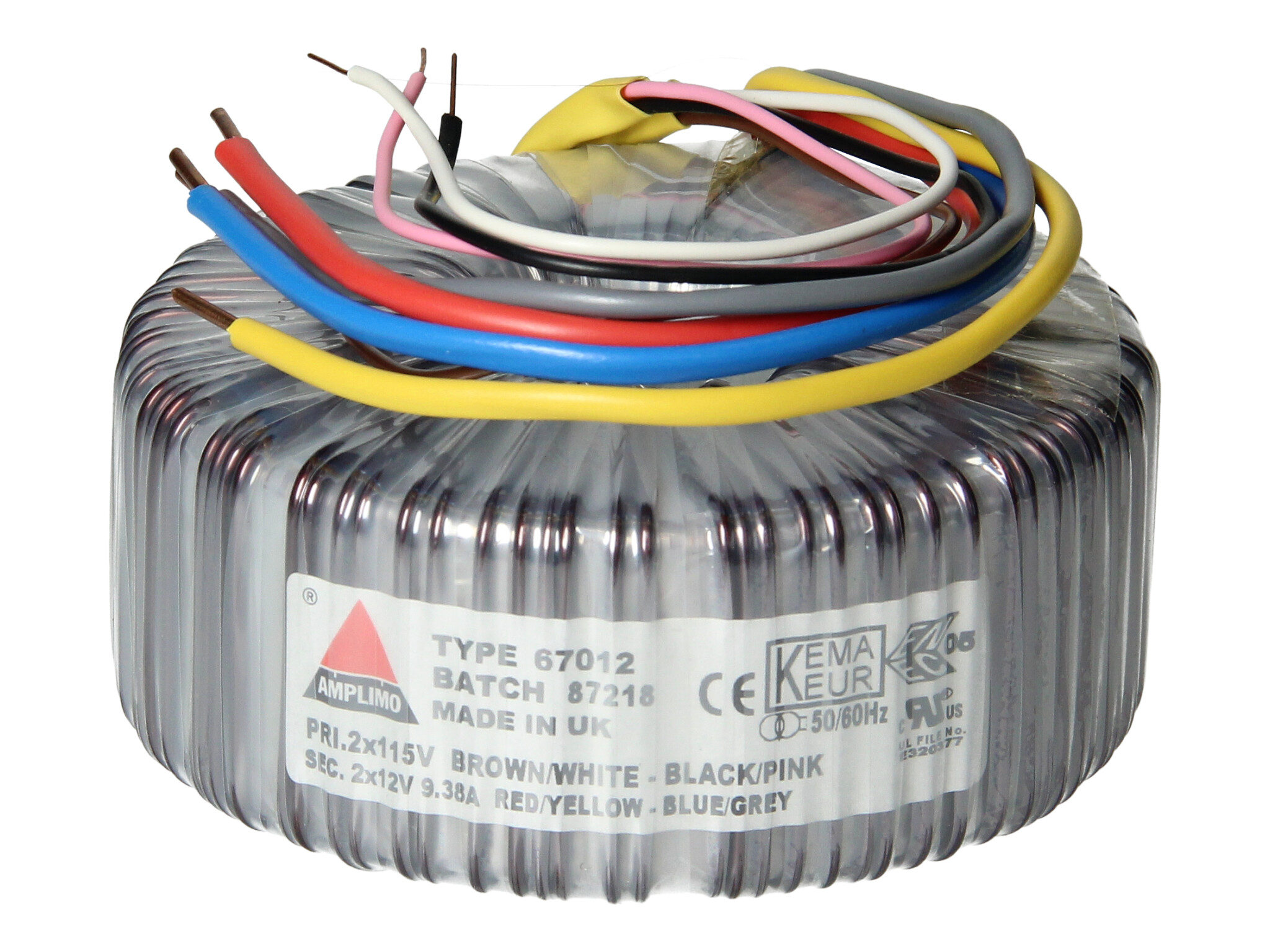 Amplimo 67012 ringkerntrafo 2 x 115V naar 2x 12V 225VA