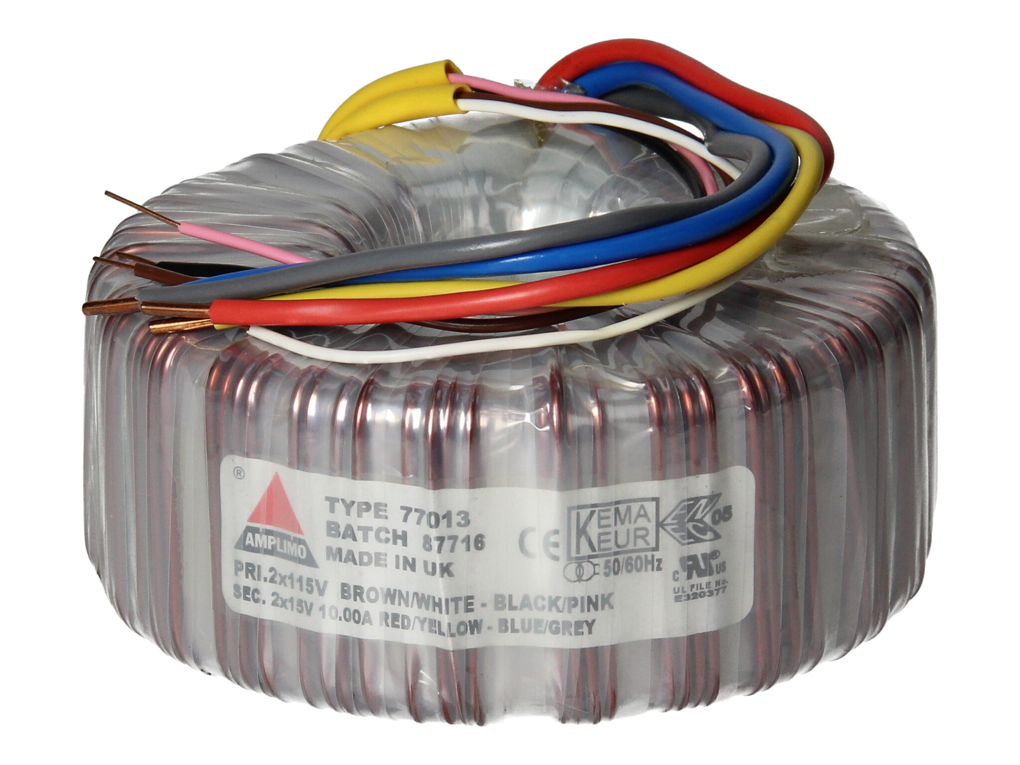Amplimo 77013 ringkerntrafo 2 x 115V naar 2x 15V 300VA