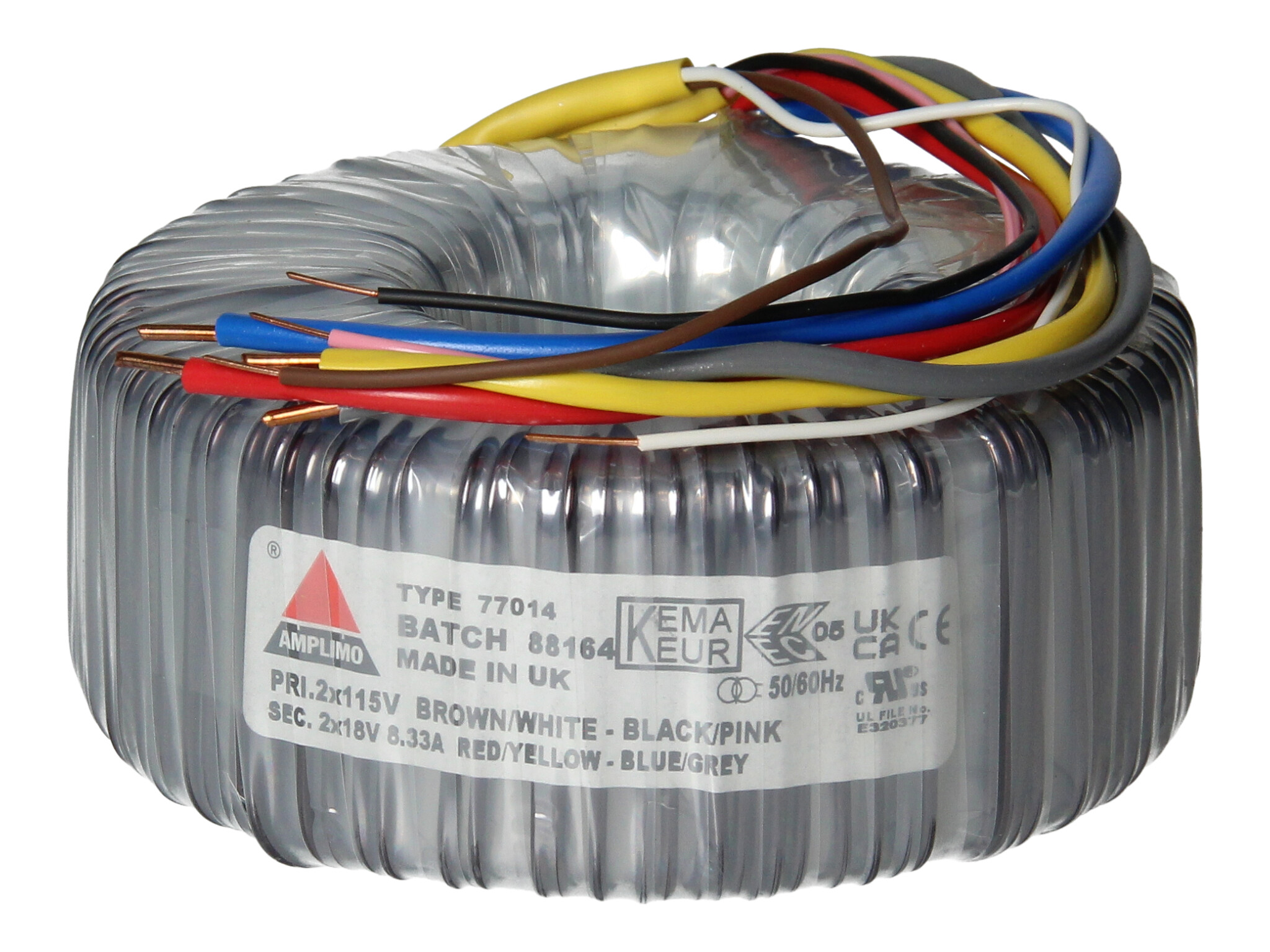 Amplimo 77014 ringkerntrafo 2 x 115V naar 2x 15V 300VA