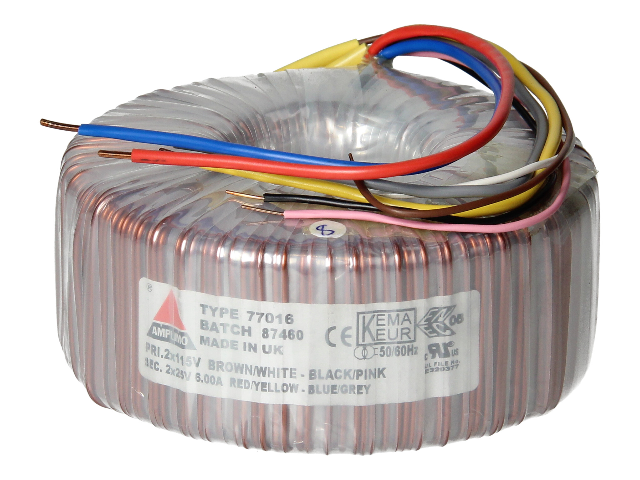 Amplimo 77016 ringkerntrafo 2 x 115V naar 2x 25V 300VA