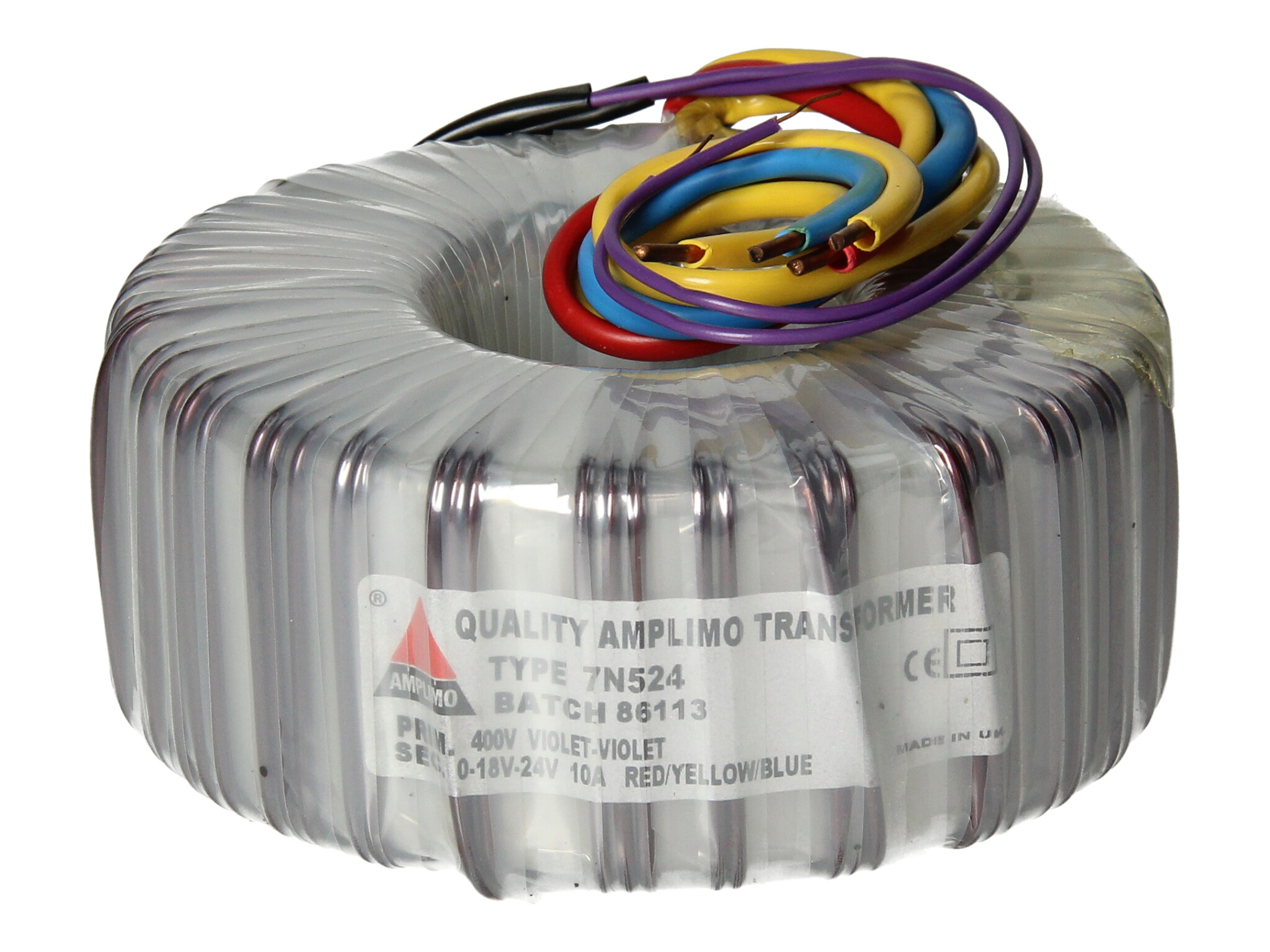 Amplimo 7N524 ringkerntrafo 400V naar 0 - 18V - 24V 240VA