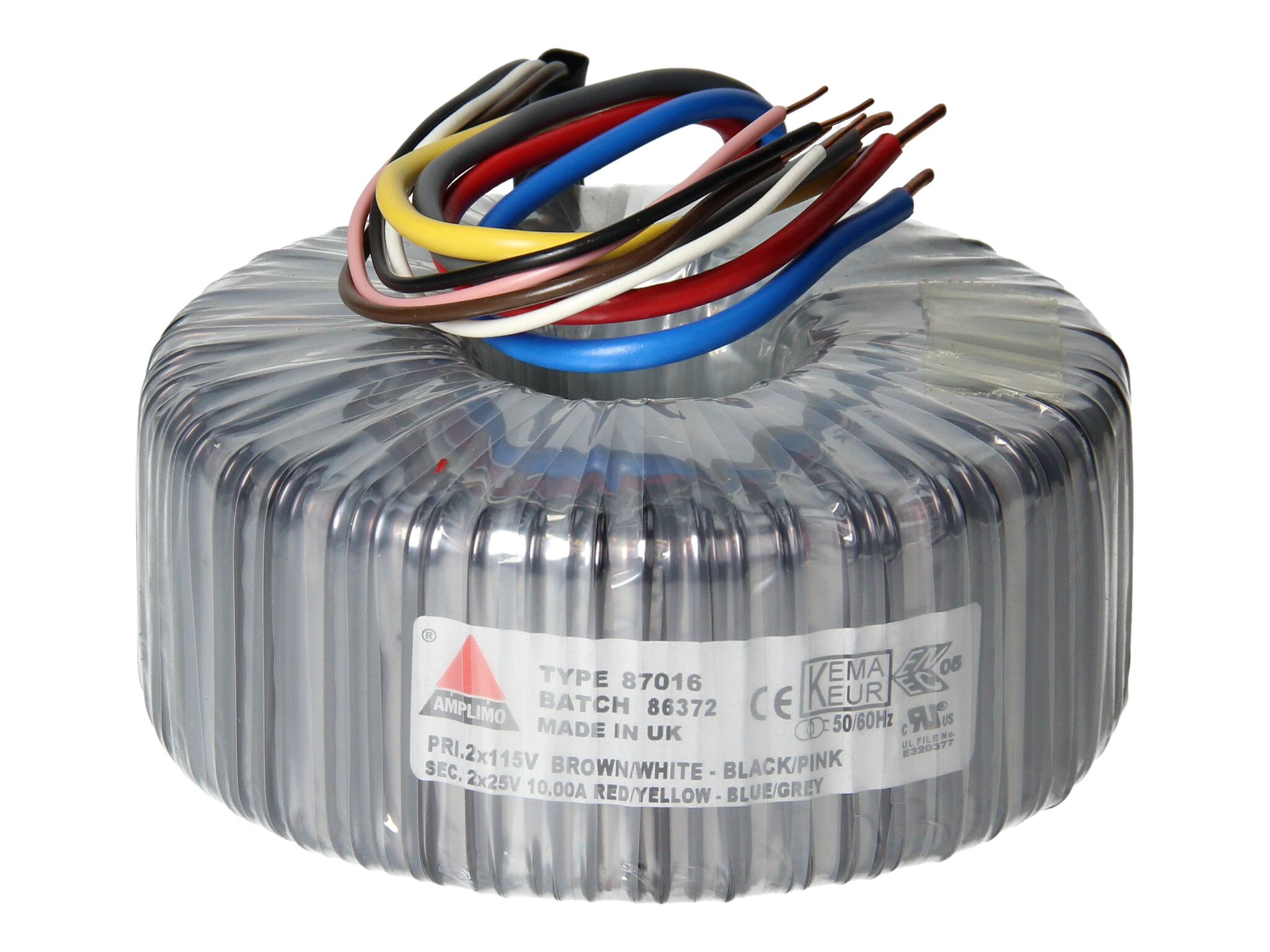 Amplimo 87016 ringkerntrafo 2 x 115V naar 2x 25V 500VA