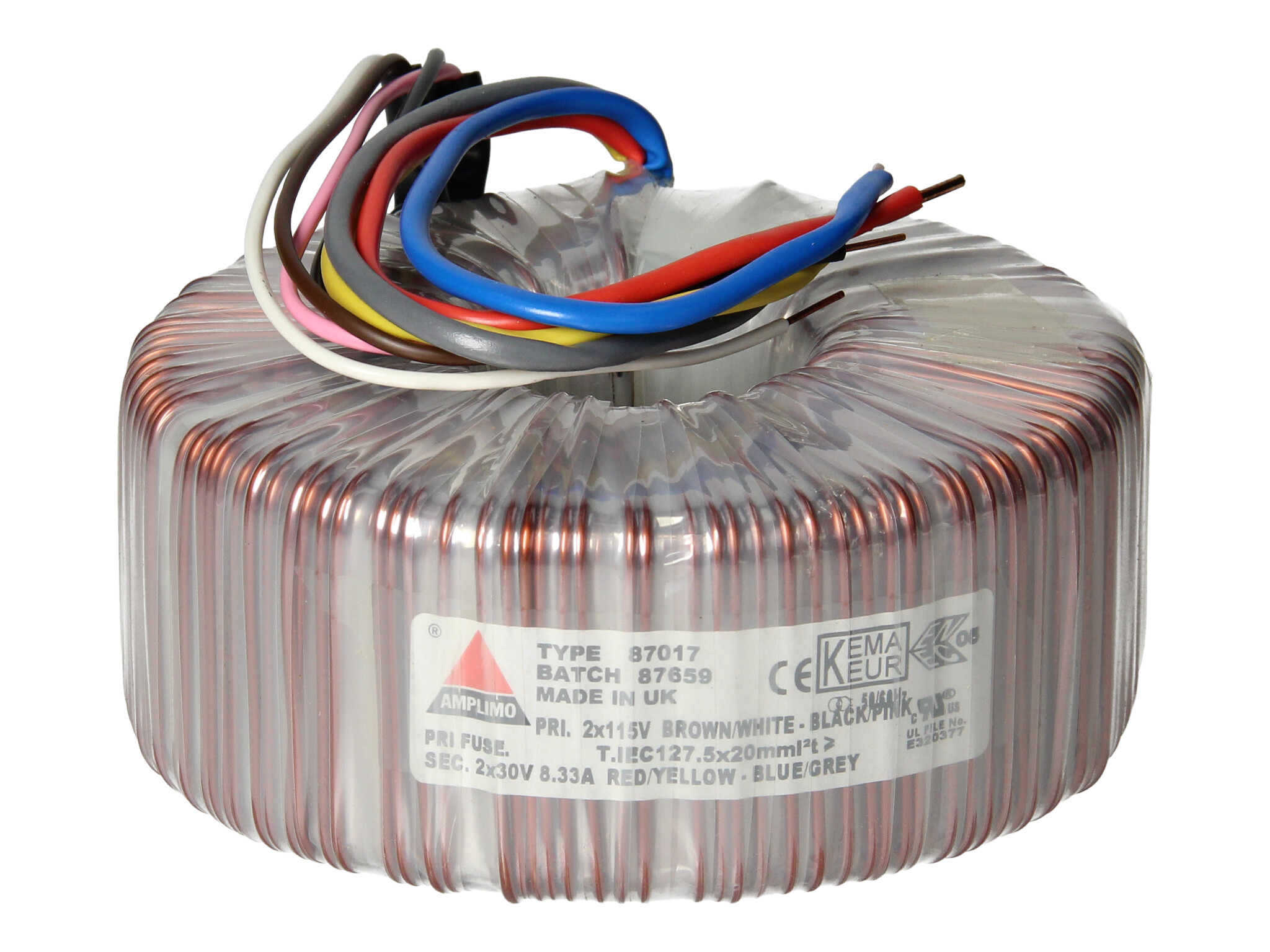 Amplimo 87017 ringkerntrafo 2 x 115V naar 2x 30V 500VA