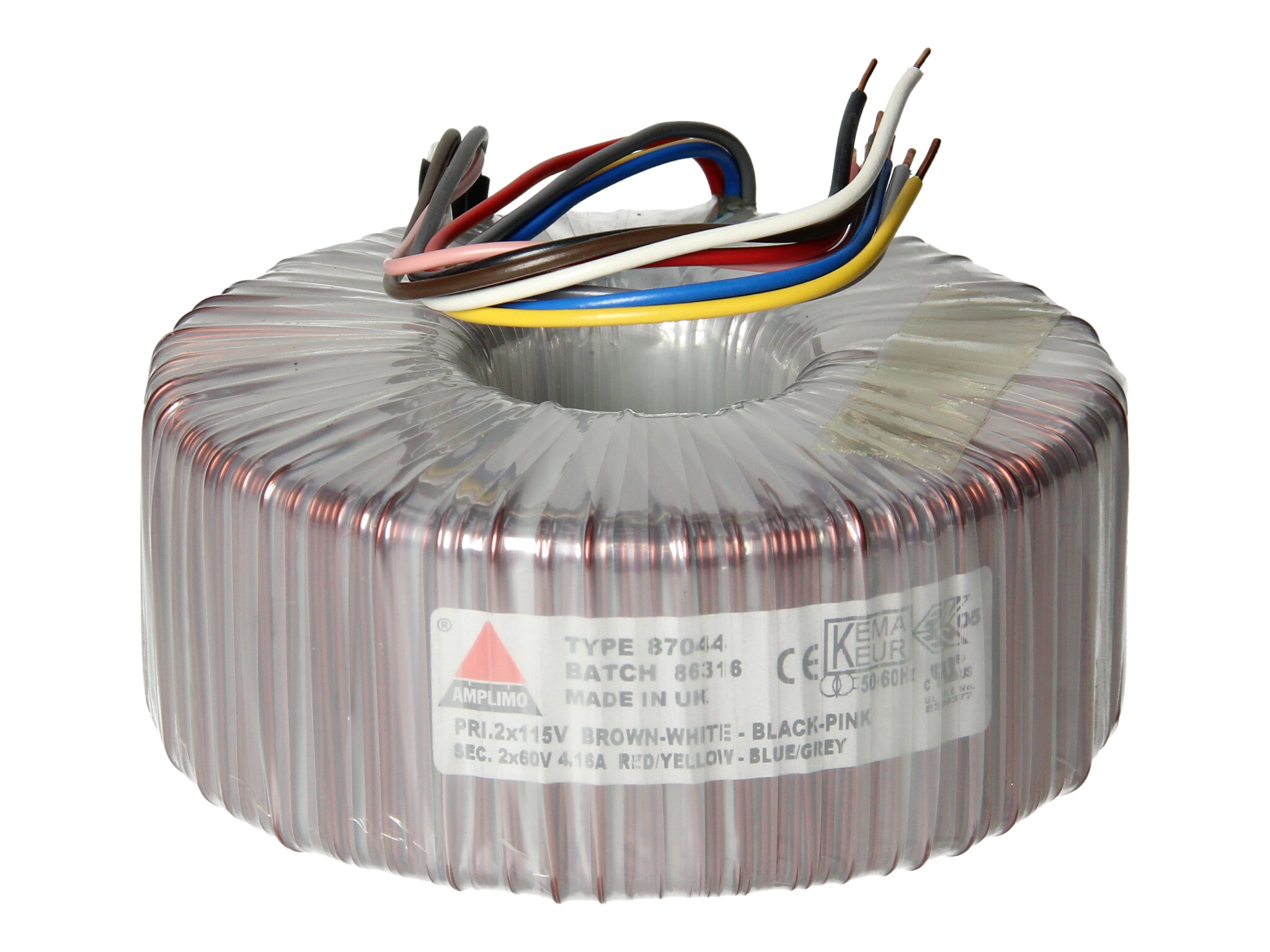 Amplimo 87044 ringkerntrafo 2 x 115V naar 2x 60V 500VA