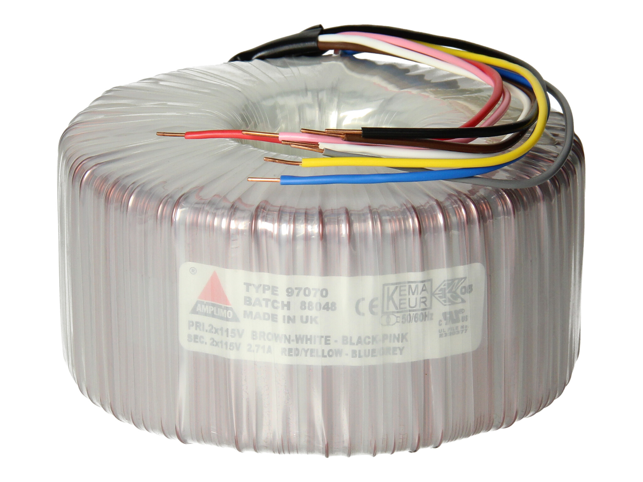 Amplimo 97070 ringkerntrafo 2x 115V naar 2x 115V 625VA