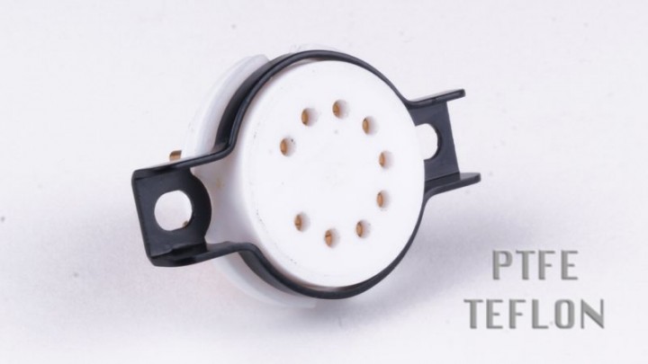 Noval buisvoet voor CHASSIS montage, HIGH-END teflon