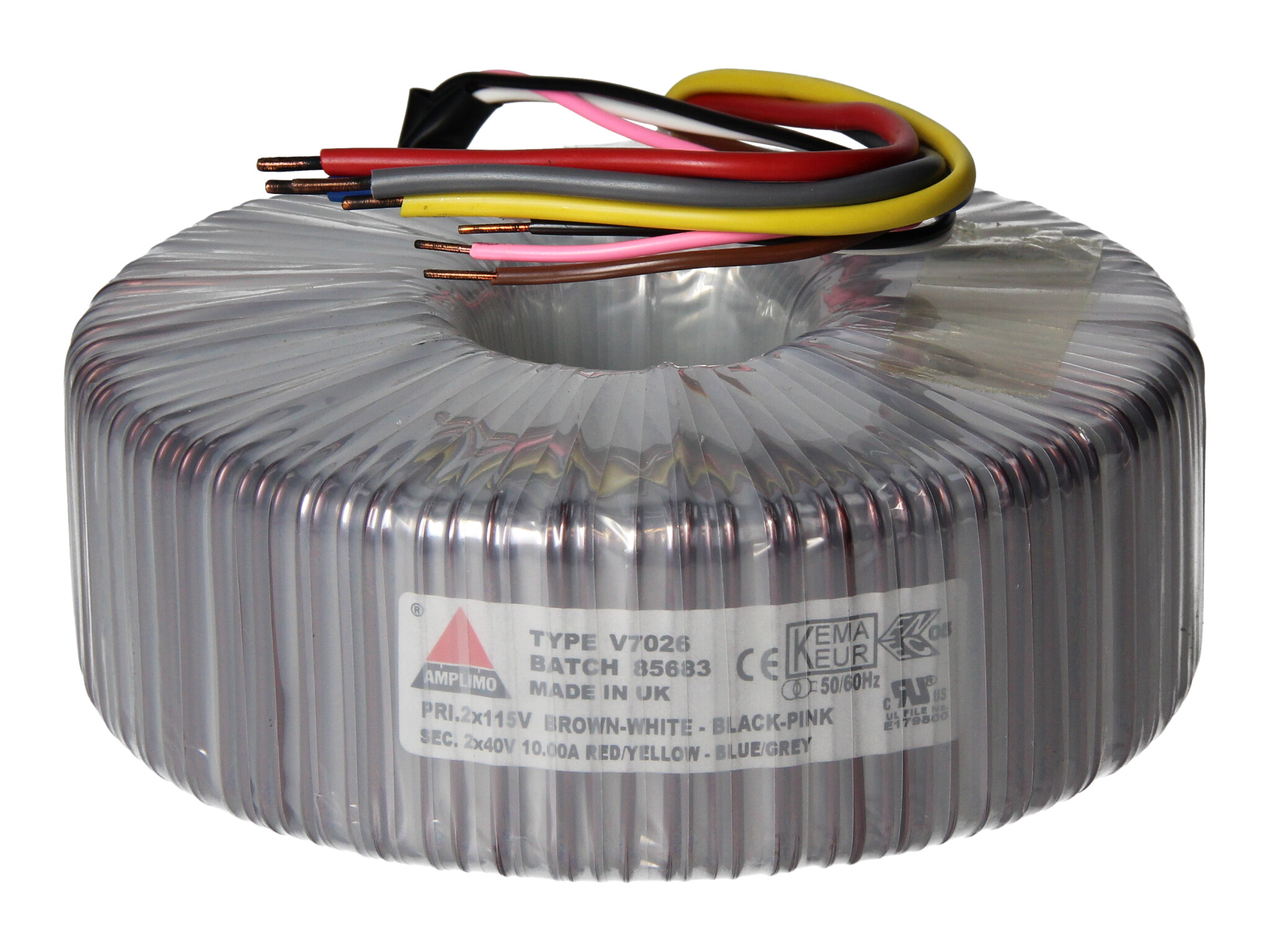 Amplimo V7026 ringkerntrafo 2 x 115V naar 2x 40V 800VA
