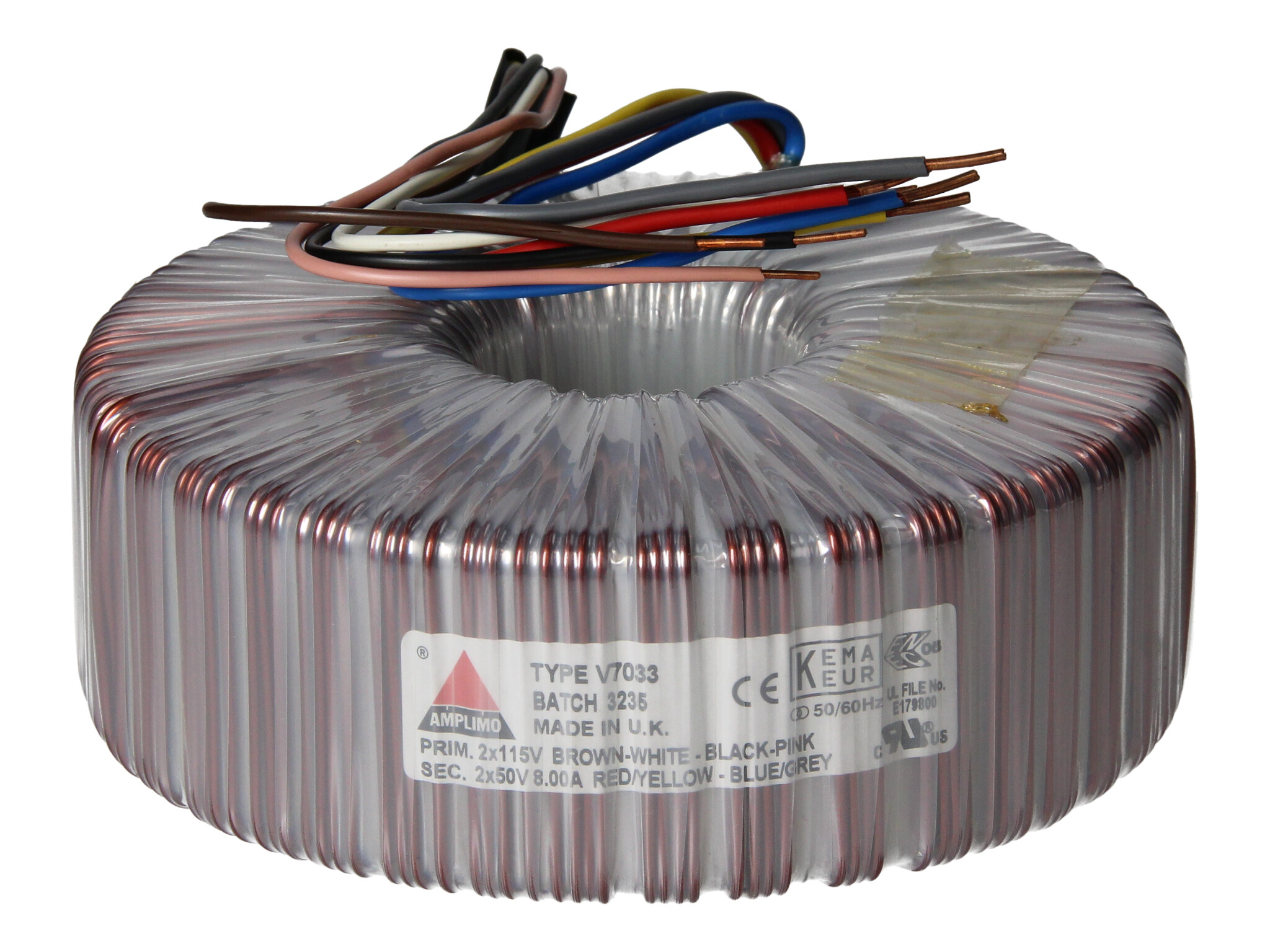 Amplimo V7033 ringkerntrafo 2 x 115V naar 2x 50V 800VA