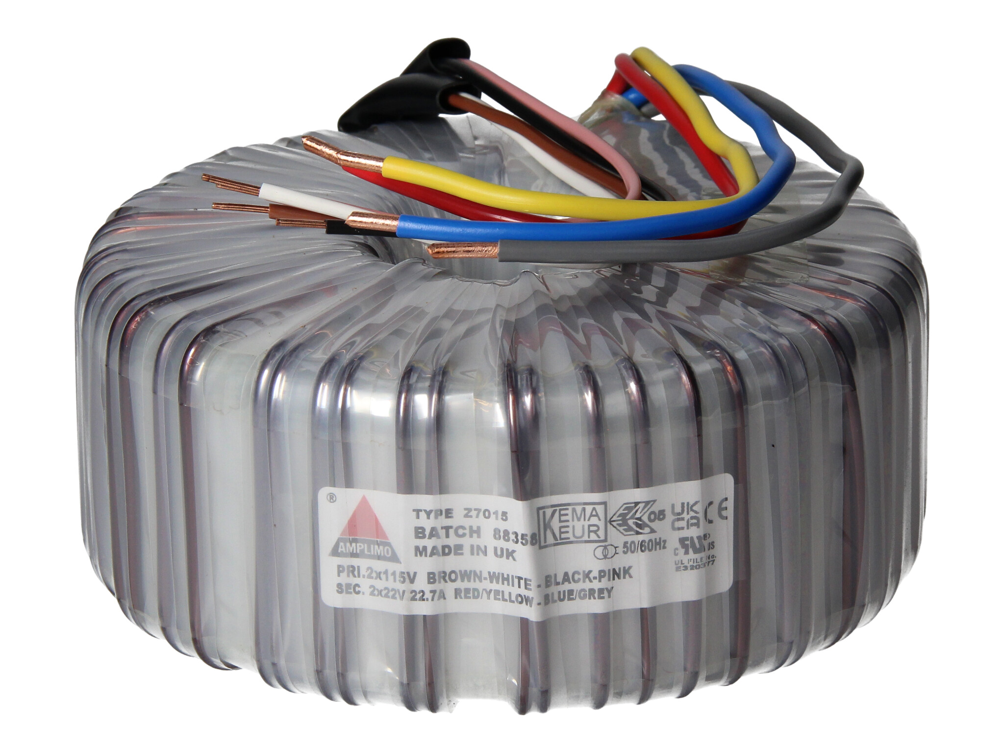 Amplimo Z7015 ringkerntrafo 2 x 115V naar 2x 22V 1000VA