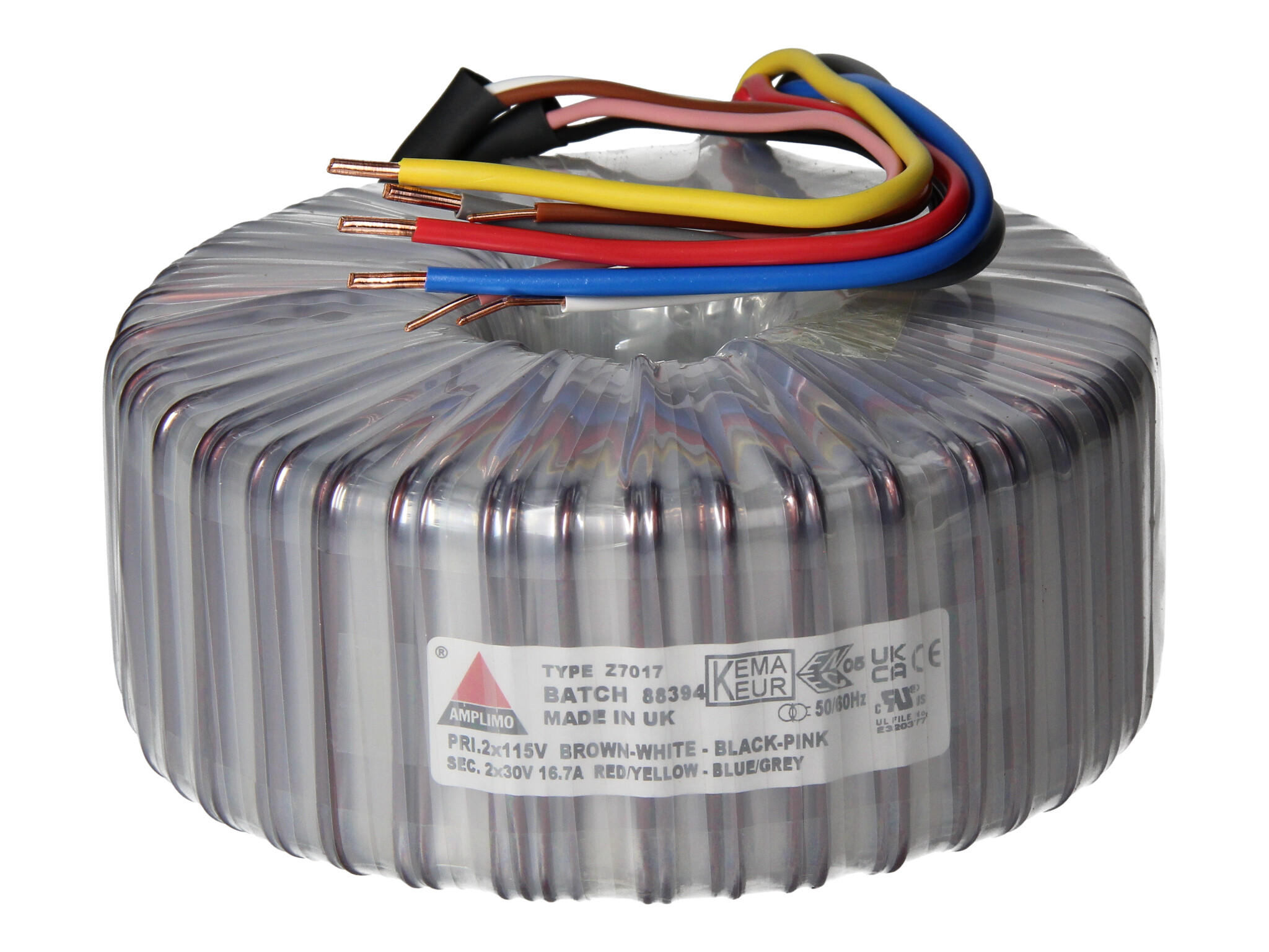 Amplimo Z7017 ringkerntrafo 2 x 115V naar 2x 30V 1000VA