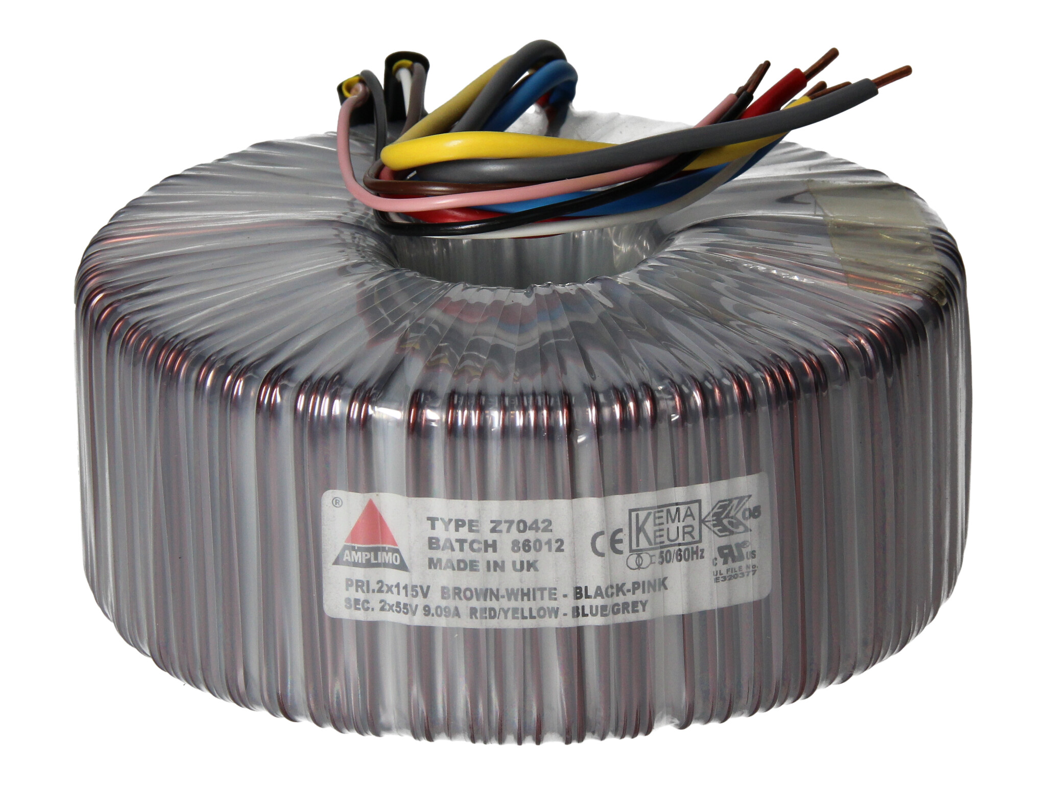 Amplimo Z7042 ringkerntrafo 2 x 115V naar 2x 55V 1000VA